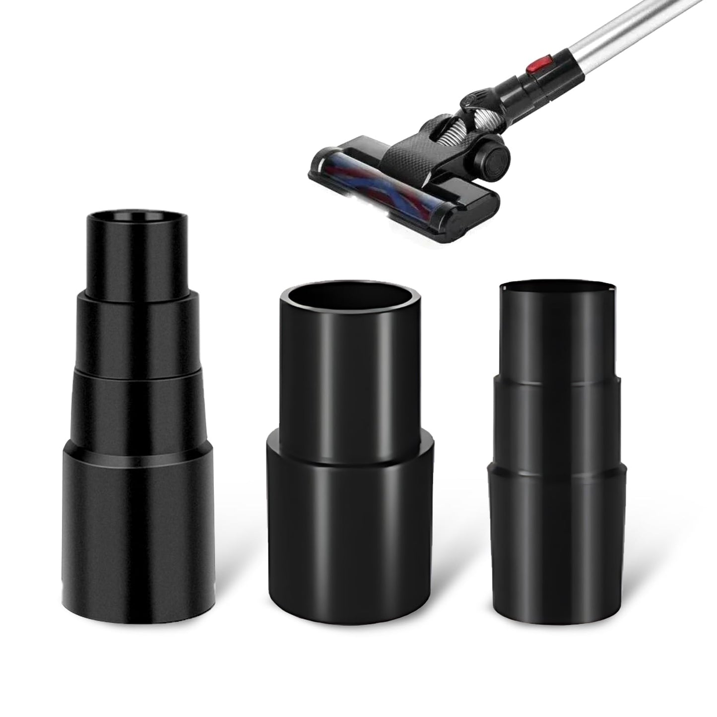 YKEBVPW 3Pcs Vacuum Hose Adapter Kit Universal Adapters Connector Attachment for Cleaner((1-3/8" to 1-1/4" & 1-1/2" to 1-1/4")) Multi-Size Vaccum Adaptor Attachments