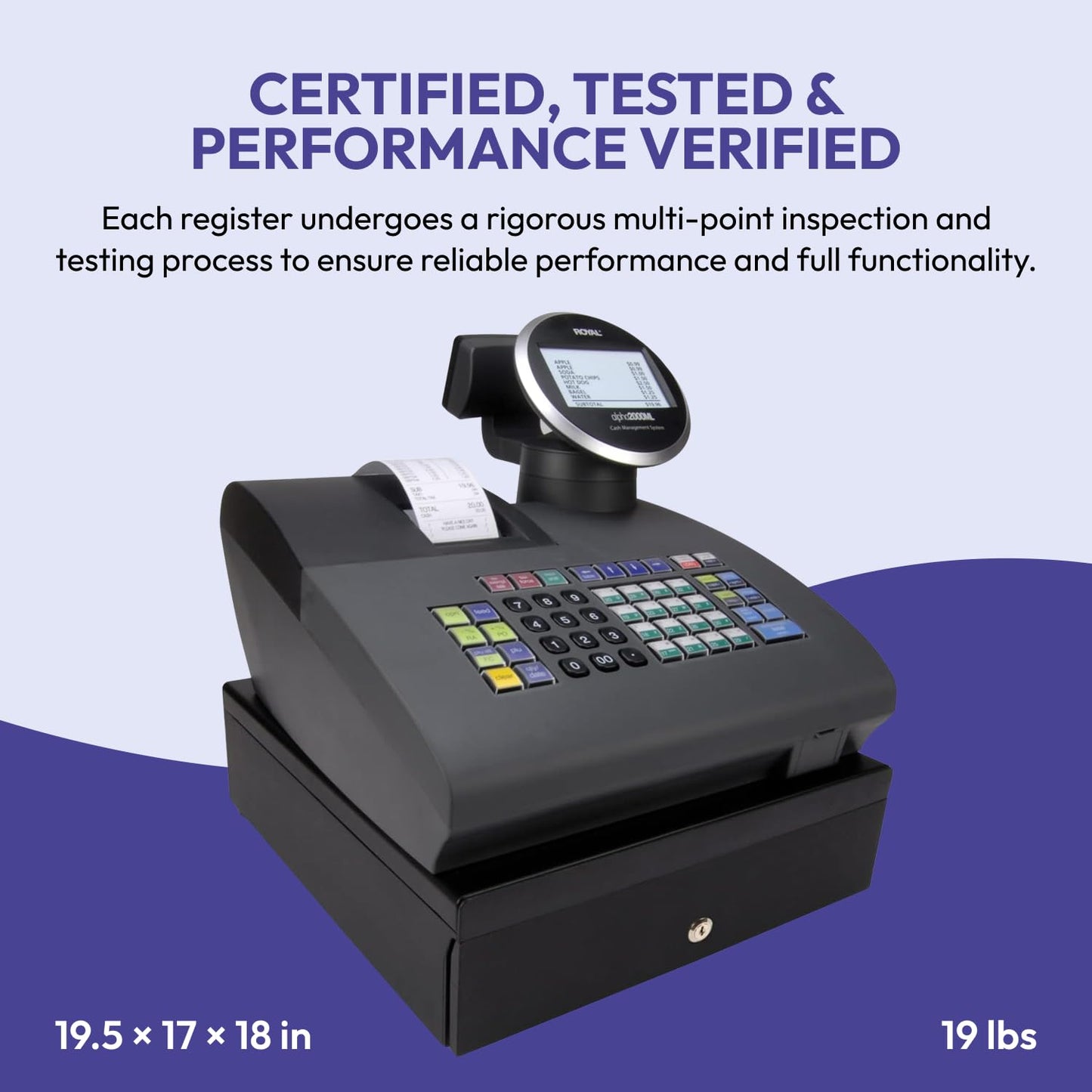 Royal - Electronic Cash Register, 2000ML, Advanced POS System for Businesses, Ideal for Retail & Small Businesses (Refurbished)