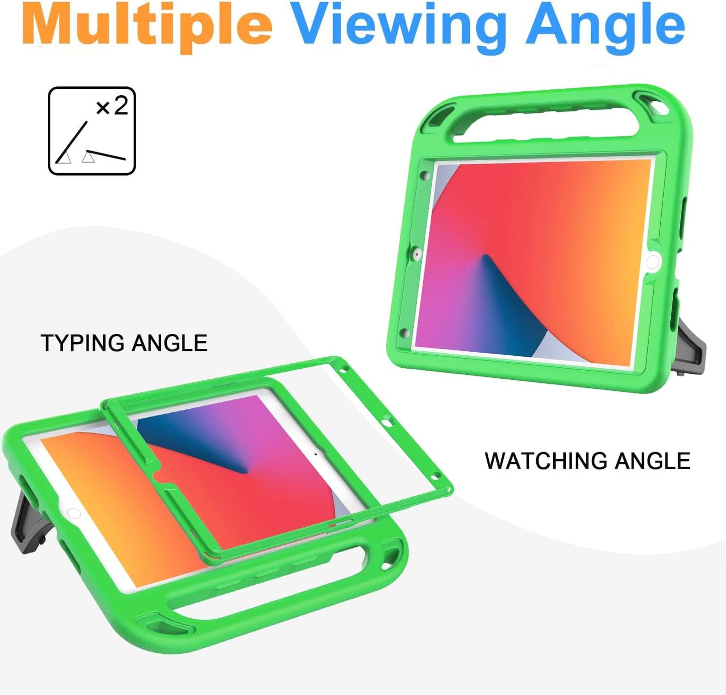 BMOUO 9th/8th/7th 10.2" 2021/2020/2019, Kids Case for iPad Generation, with Built-in Screen Protector, Shockproof