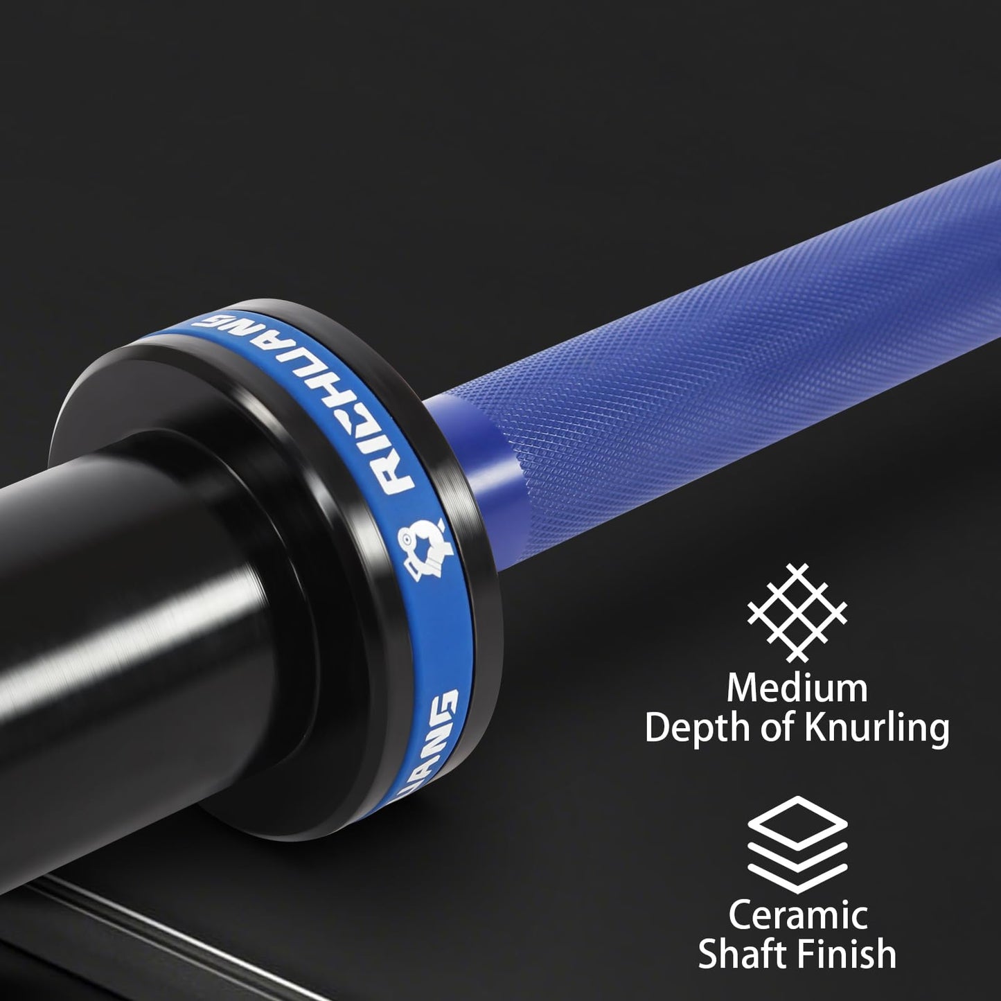 Olympic Barbell 4FT 22LB – 2" Weightlifting Bar for Home Gym Fitness, Squats, Deadlifts, Hip Thrusts, Bench Press, Strength Training – 400LB Capacity – Blue