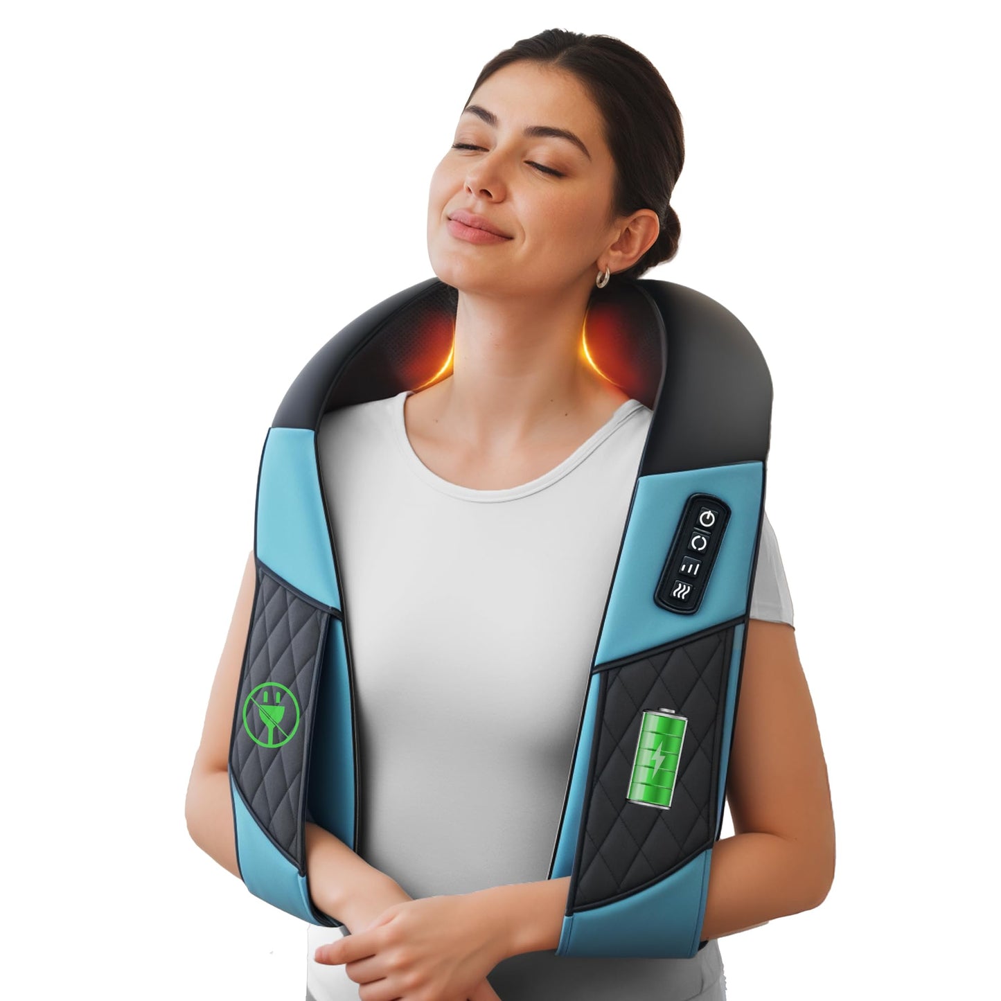 COMFIER Cordless Neck Massager with Heat, Deep Kneading 3D Shoulder Massage for Tired Muscles, FSA Eligible, Lightweight Portable for Home Travel, Father Day Gift