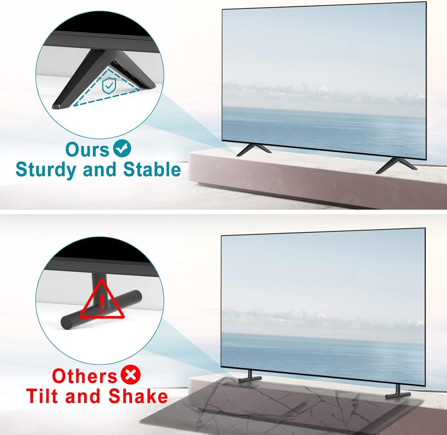 Rimous 32 inch (1080P) UN32J5205AF TV Stand Compatible with Samsung Class FHD Smart LED TVs, TV Stand Legs Only