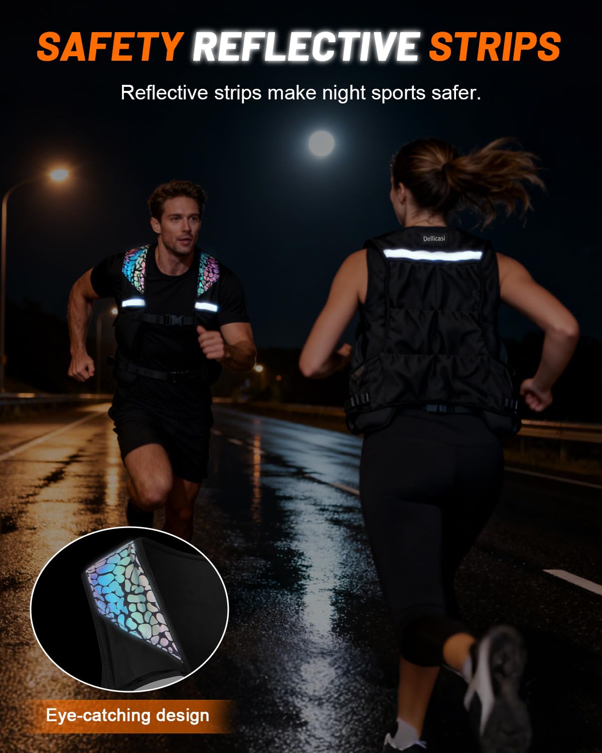 Weighted Vest for Woman Men, 0-10lbs Adjustable Running Vest with 10 Removable Weights, Weight Training Vest for Weight Loss, Colorful Reflective Straps & Phone Pockets, Machine Washable