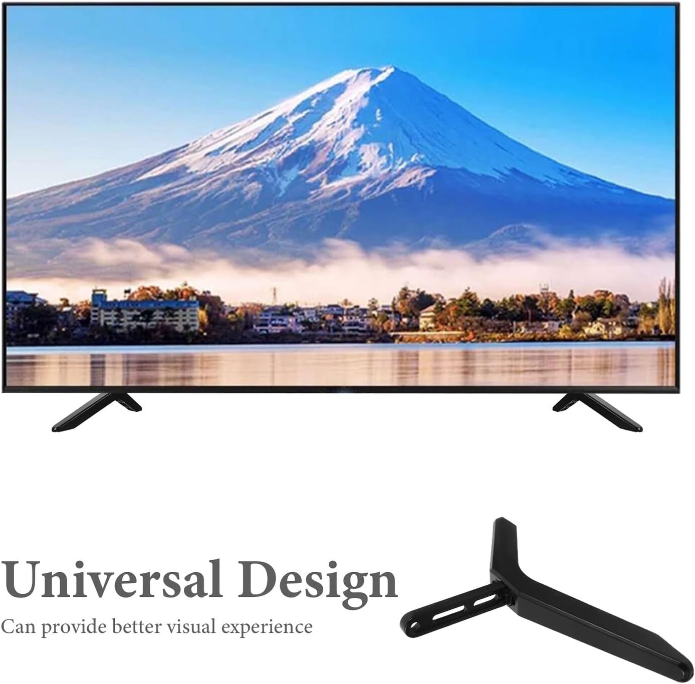 DECHOUS Universal Tv Desk Stand Mount Bracket for Small to Medium Flat Screen Tvs with Tempered Base Compatible
