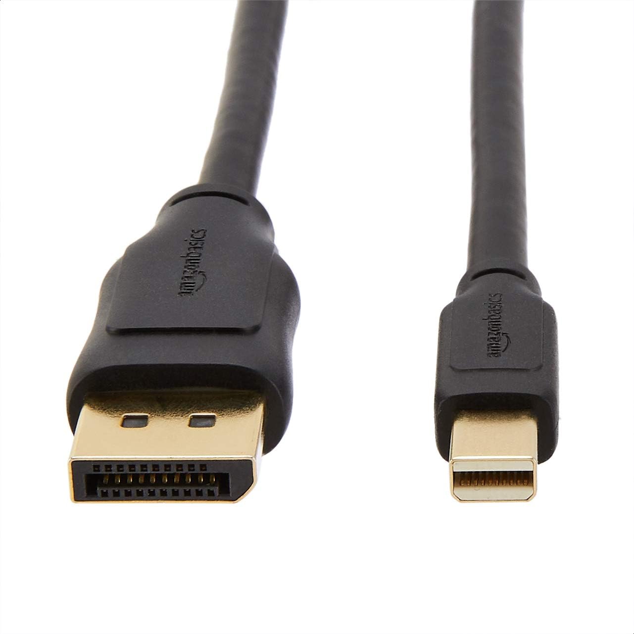 4K 6 Amazon Basics Mini DisplayPort to DisplayPort Cable, Display, Gold-Plated Plugs, Foot, Black
