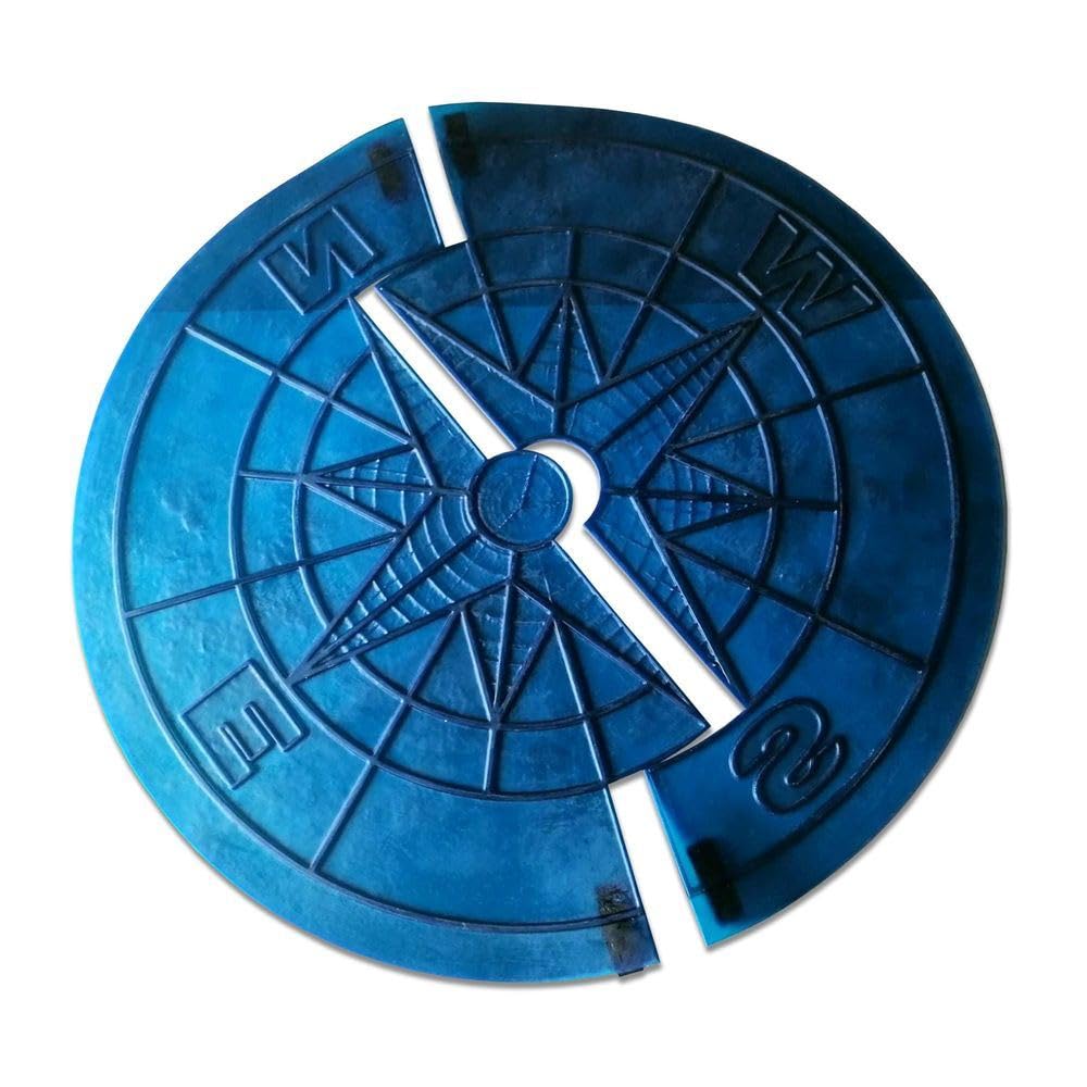 “Round Compass Big” Concrete Stamp – 39" Polyurethane Flexible Mold for Stamping Cement, Plaster, mat for Printing, Decorative Texture Tool for Horizontal & Vertical Surfaces, Durable & Reusable