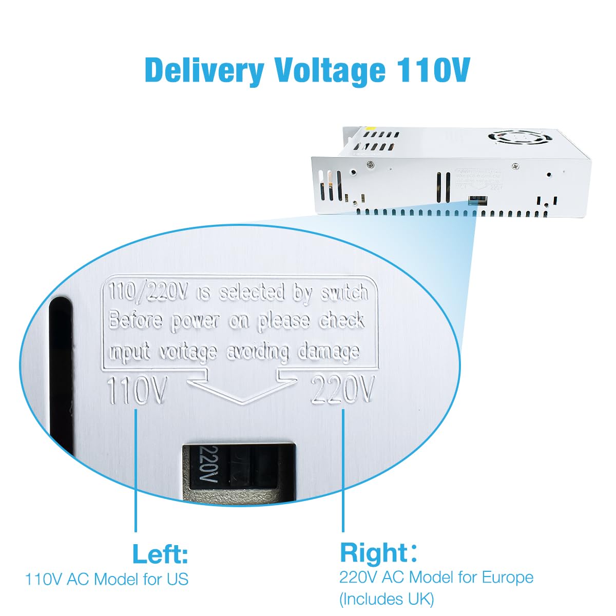 110V/220V 12V 30A 360W Hosyond AC to DC Regulated Universal Switching Power Supply Transformer Adapter LED Driver