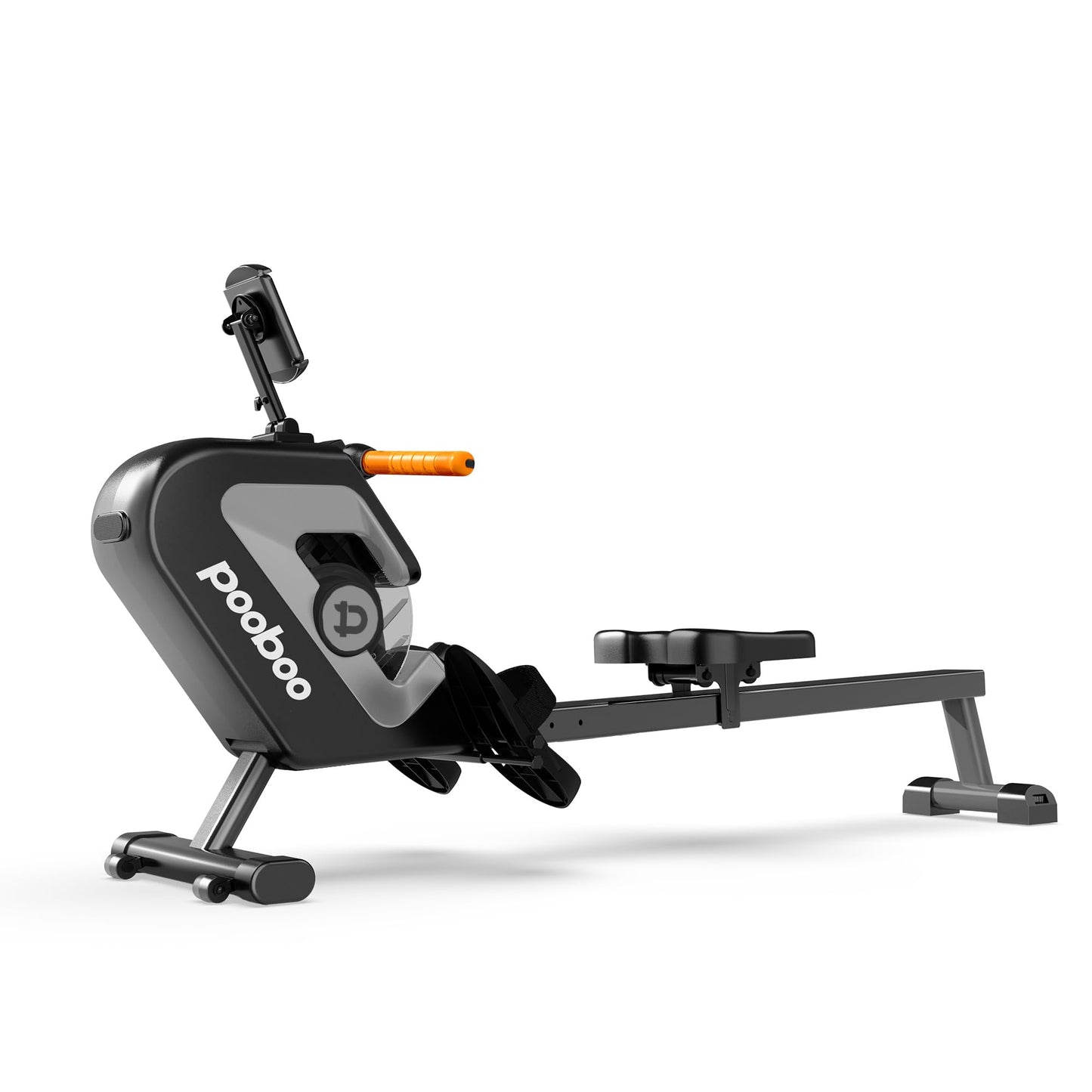 pooboo Rowing Machines for Home, Dual Wind & Magnetic Resistance, Foldable Row Machine 400 LB Weight Capacity, 14 Levels Resistance Quiet Rowers for at Home Exercise, App Supported (Silver)