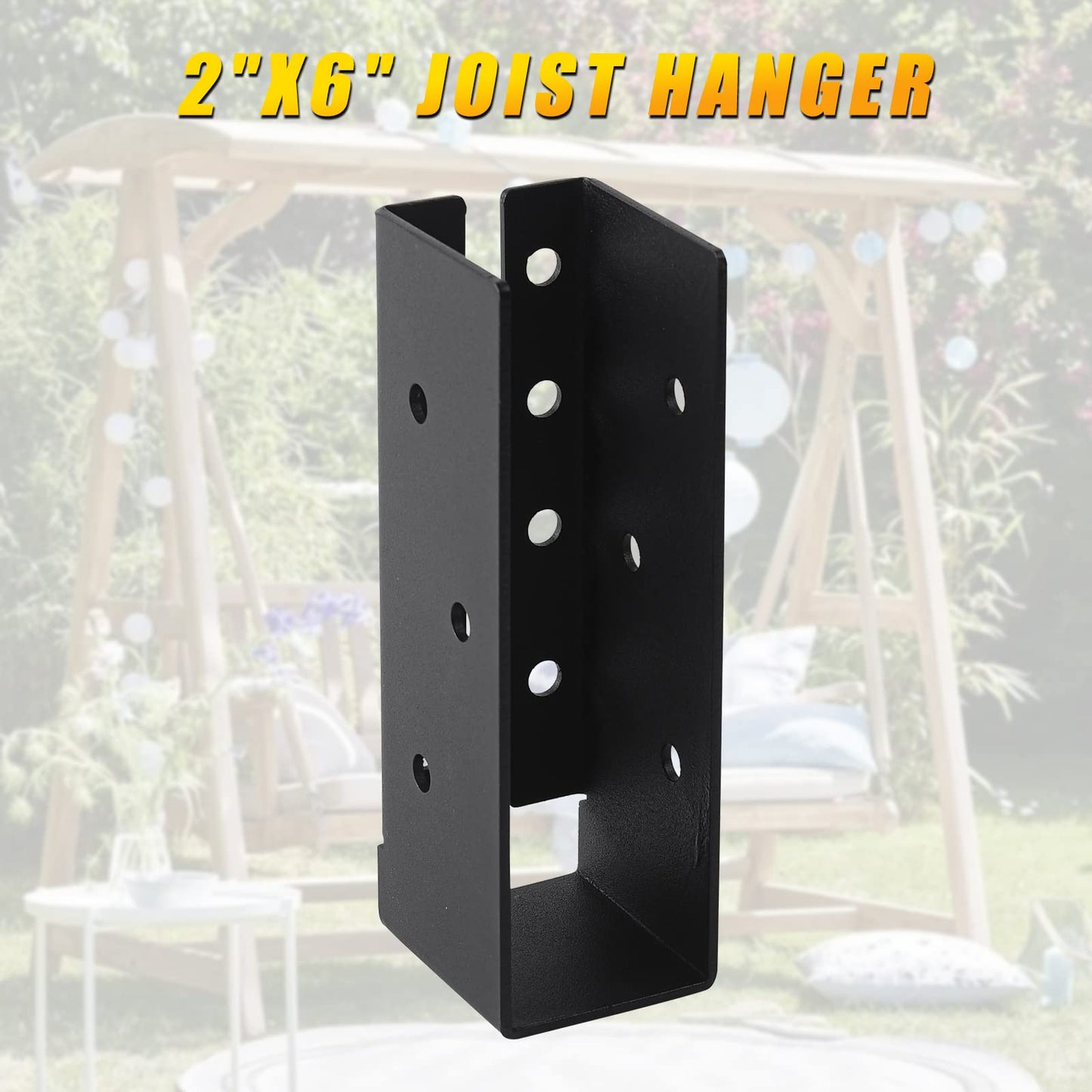 AXWHYS Concealed Joist Hangers, 24 Pcs of 2"x6" Outdoor Trim Concealed Flanges, Q235B Steel Powder Coated Concealed Mount Joist Hangers for 2"x6" Beam Swing…