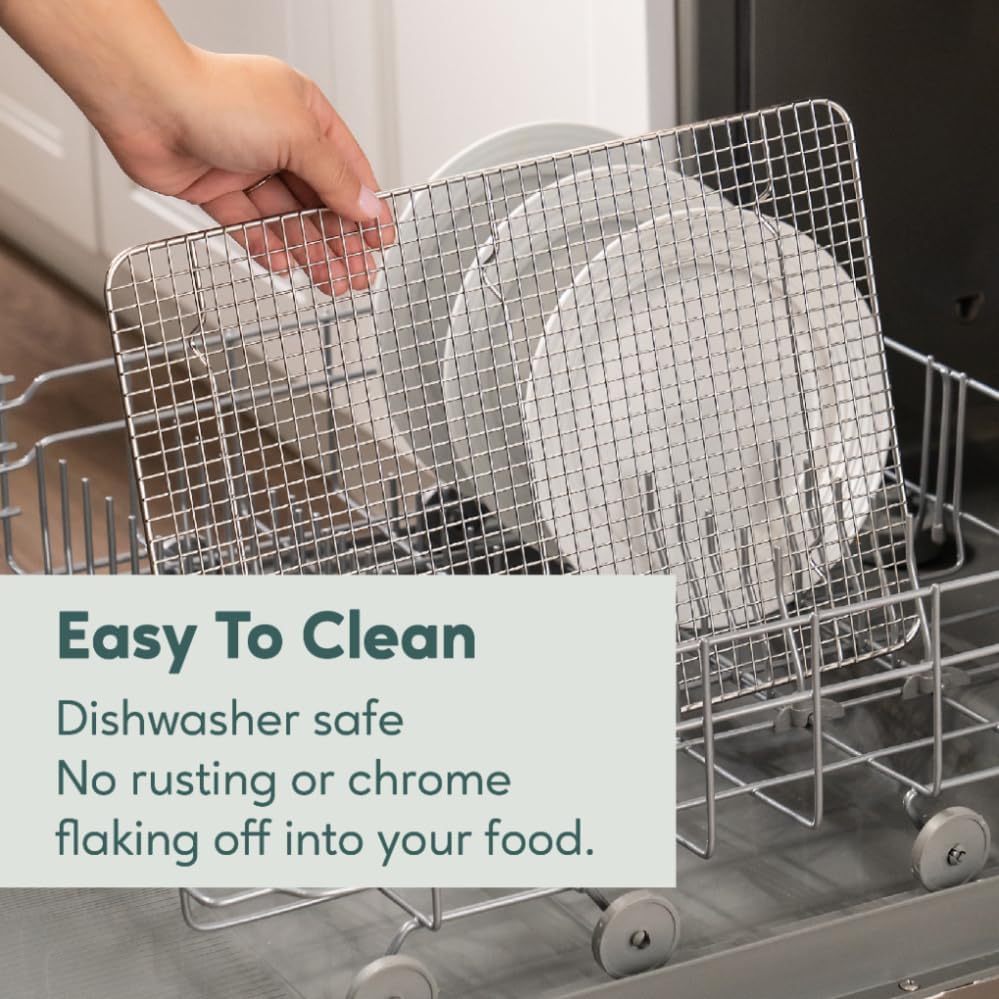 Ultra Cuisine Cooling Rack Set | Heavy-Duty 100% Stainless Steel | Oven & Dishwasher Safe | 11.5 x 16.5-Inch | Set of 2