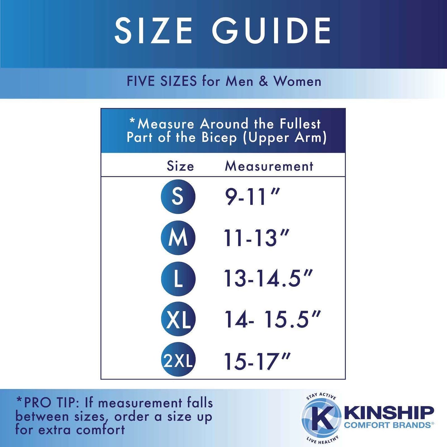 Kinship Comfort Brands Arm Compression Sleeves for Men and Women, Athletic, Sports, Muscle, Joint, Elbow Support, 1 Pair