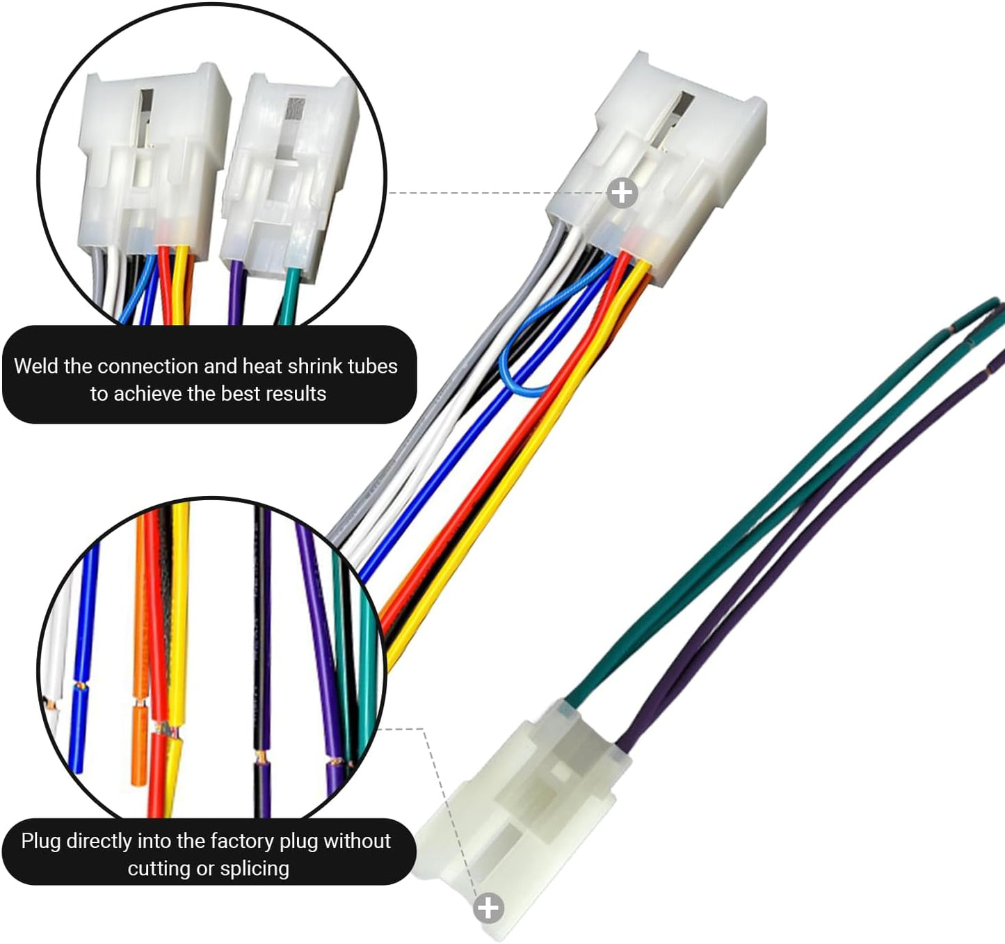 YYTQP 4Runner RAV4 1990-UP Radio Wiring Harness Connector Compatible with Camry Corolla Prius Mount, Car Stereo Wire