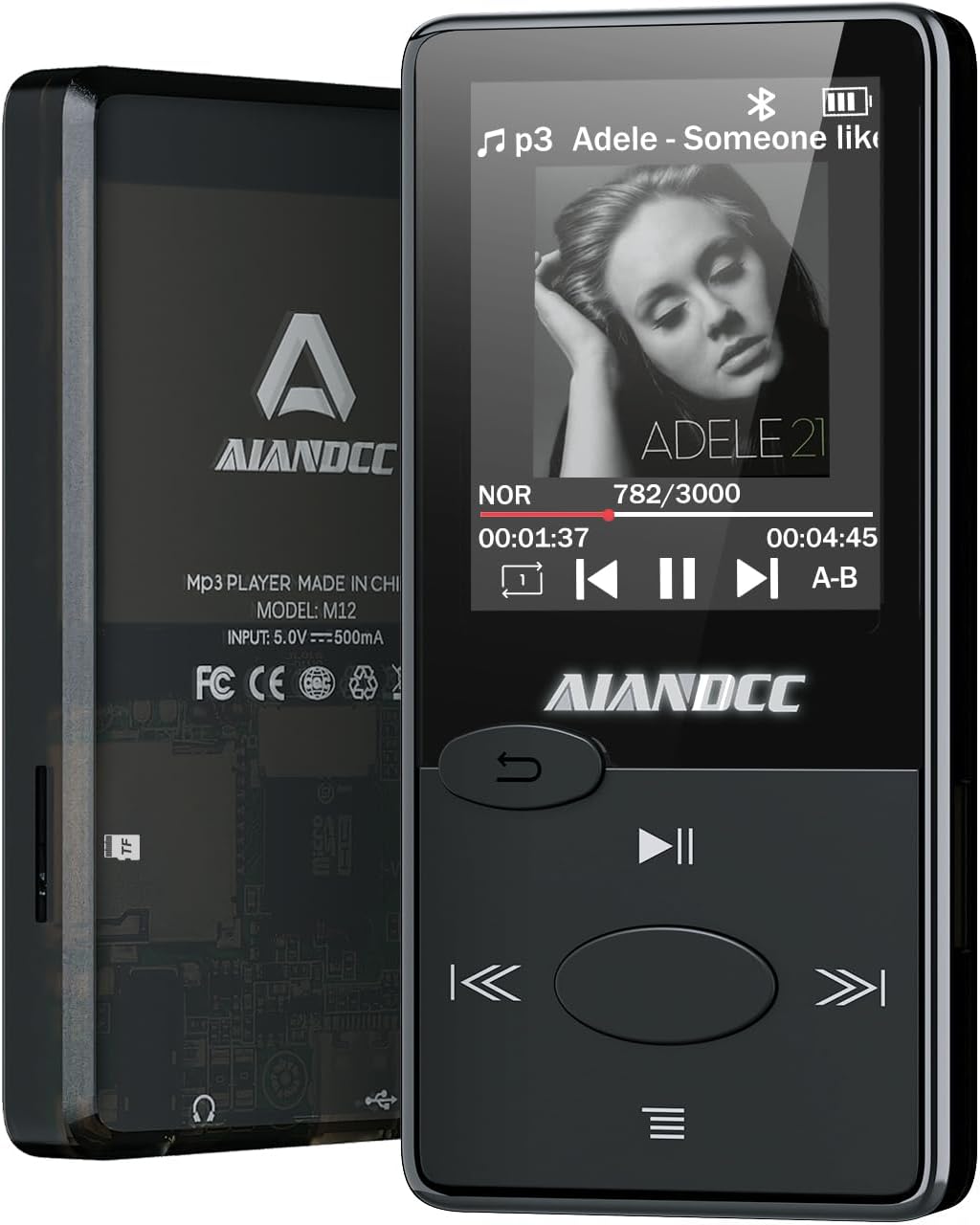 Aiandcc Mp3 5.3 Mp3 32GB Player with Bluetooth HiFi Sound, Player with FM Radio, Mini Music Player for Kids Adults