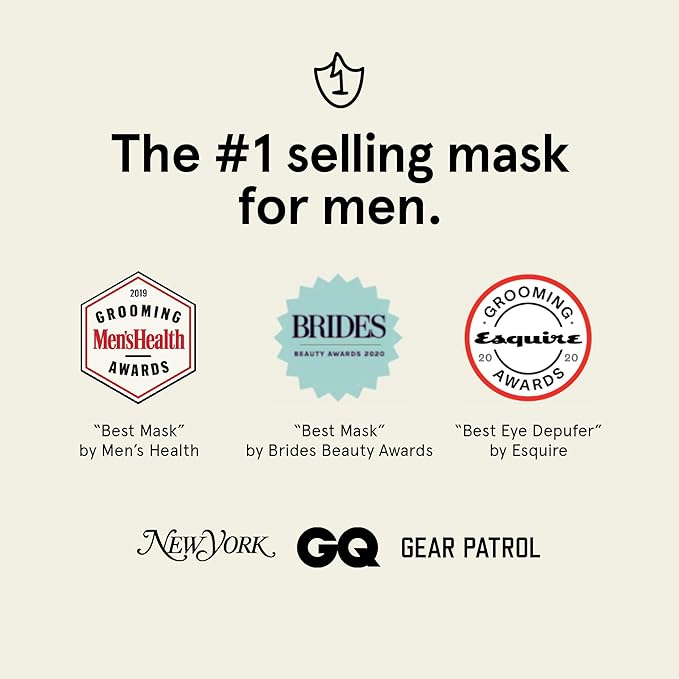 BRO MASK Korean Face Mask for Men: Premium Mens Face Mask Skin Care & Facial Anti Aging Sheet Masks with Hydrogel, Vitamin C & E, Hydrating Hyaluronic Acid & Hydrolyzed Collagen (4 Pack)