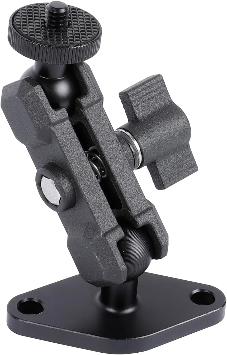 Leenconghui 1/4"-20 360 Aluminum Mount with Drill Plate Base for Monitors, CCTV Cameras, Camcorders, Rotation