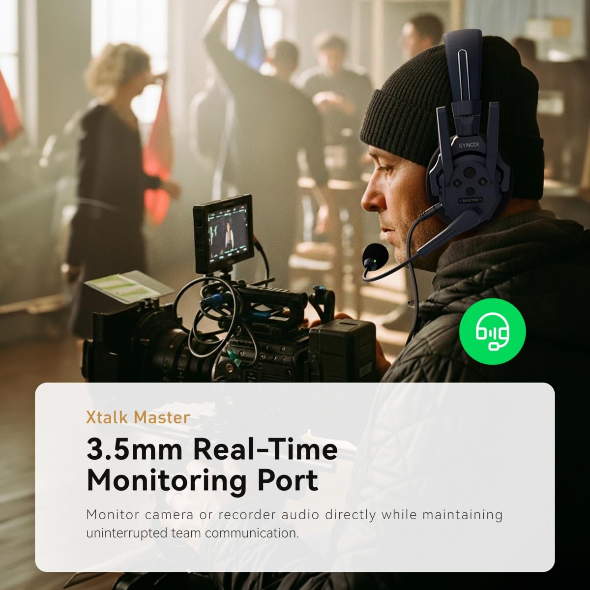 SYNCO Xtalk Master 4 Users Wireless Intercom Headset System Communication Headsets for 4 Persons, 500m Range 1640ft 2.4GHz ENC Noise Cancellation USB-C UAC Connectivity 15H Battery (XM4/4 PCS)