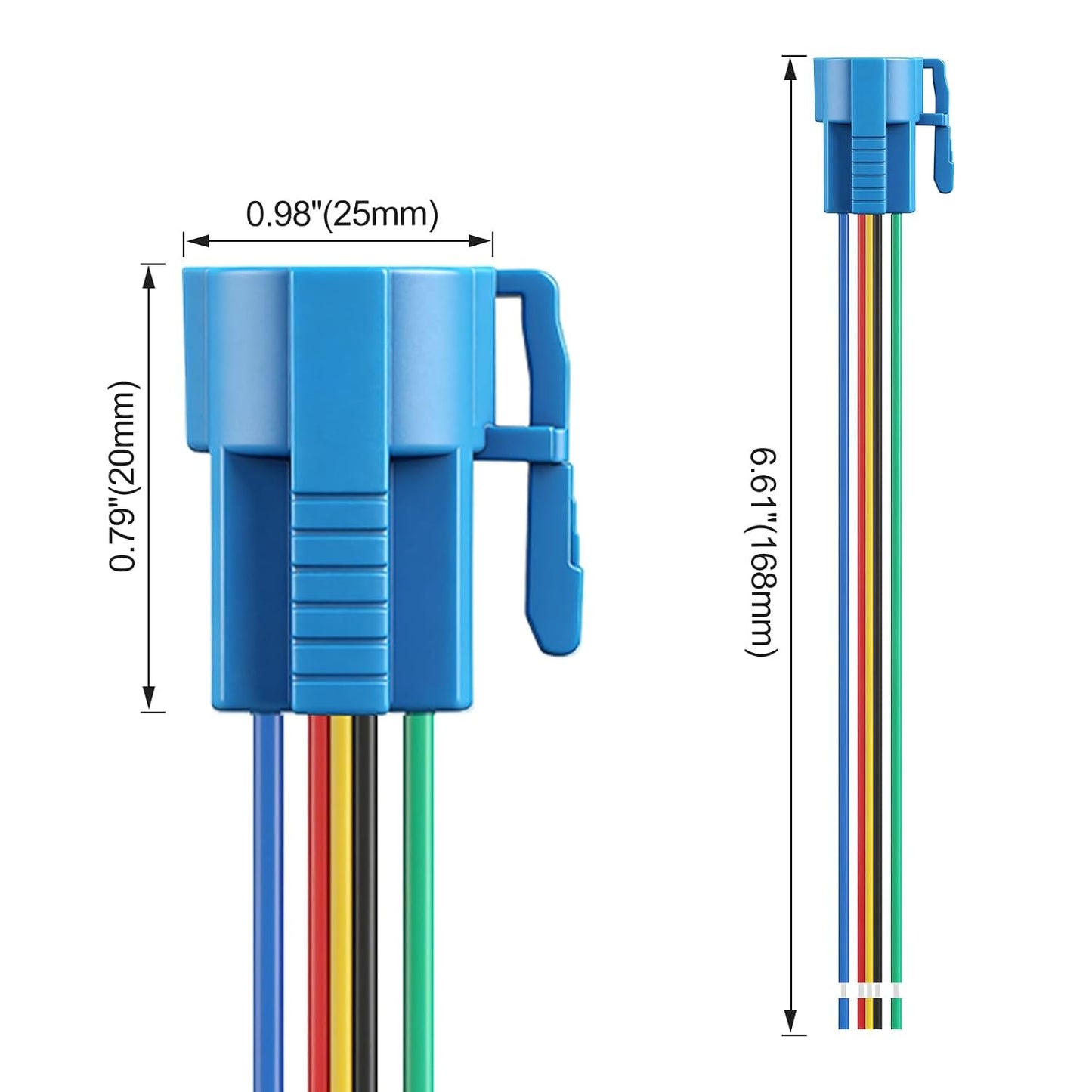 10-Pack,5.9" 5-Pin 16mm 5/8" Baomain Cable,Push Button Switch Wiring Harness Connector - Plug for ON/Off Switches