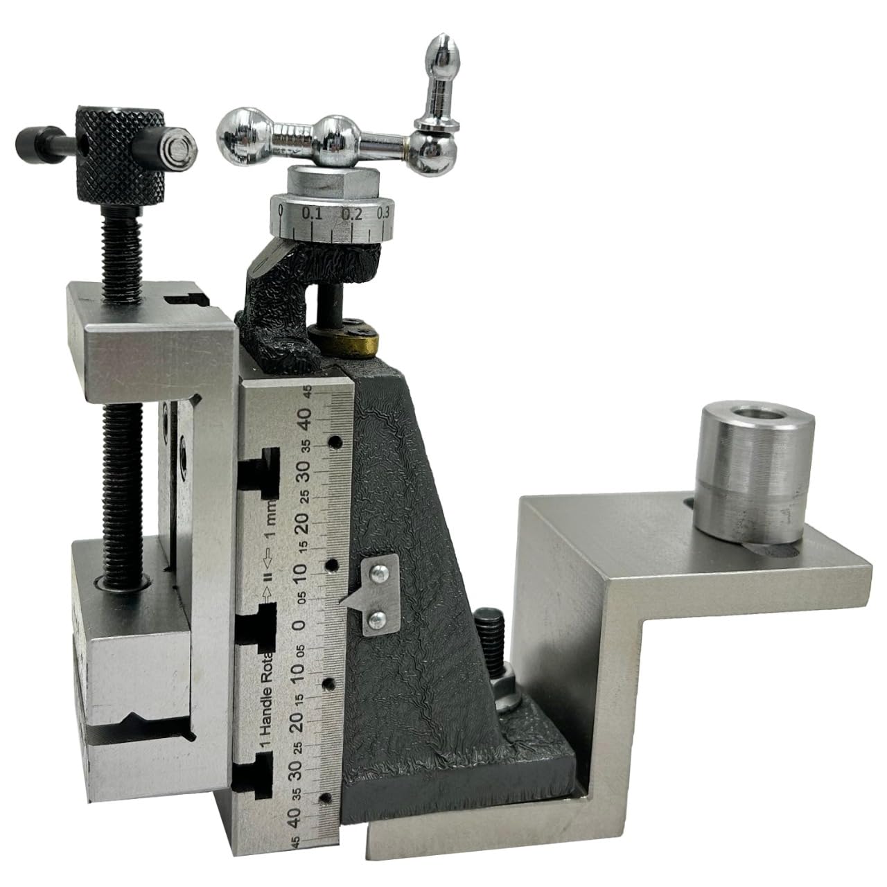 Mini Vertical Milling Slide Mounted on Z Type Angle Plate -Direct Fit for Mini Lathe Machine (Without Clamp & with Mini Vice 2")