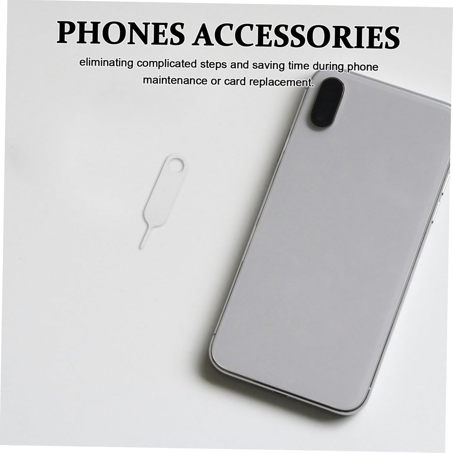 500pcs Mikikit Durable Stainless Steel Sim Card Ejector Tool Easy to Use Pin for Quick Sim Removal Smooth Finish