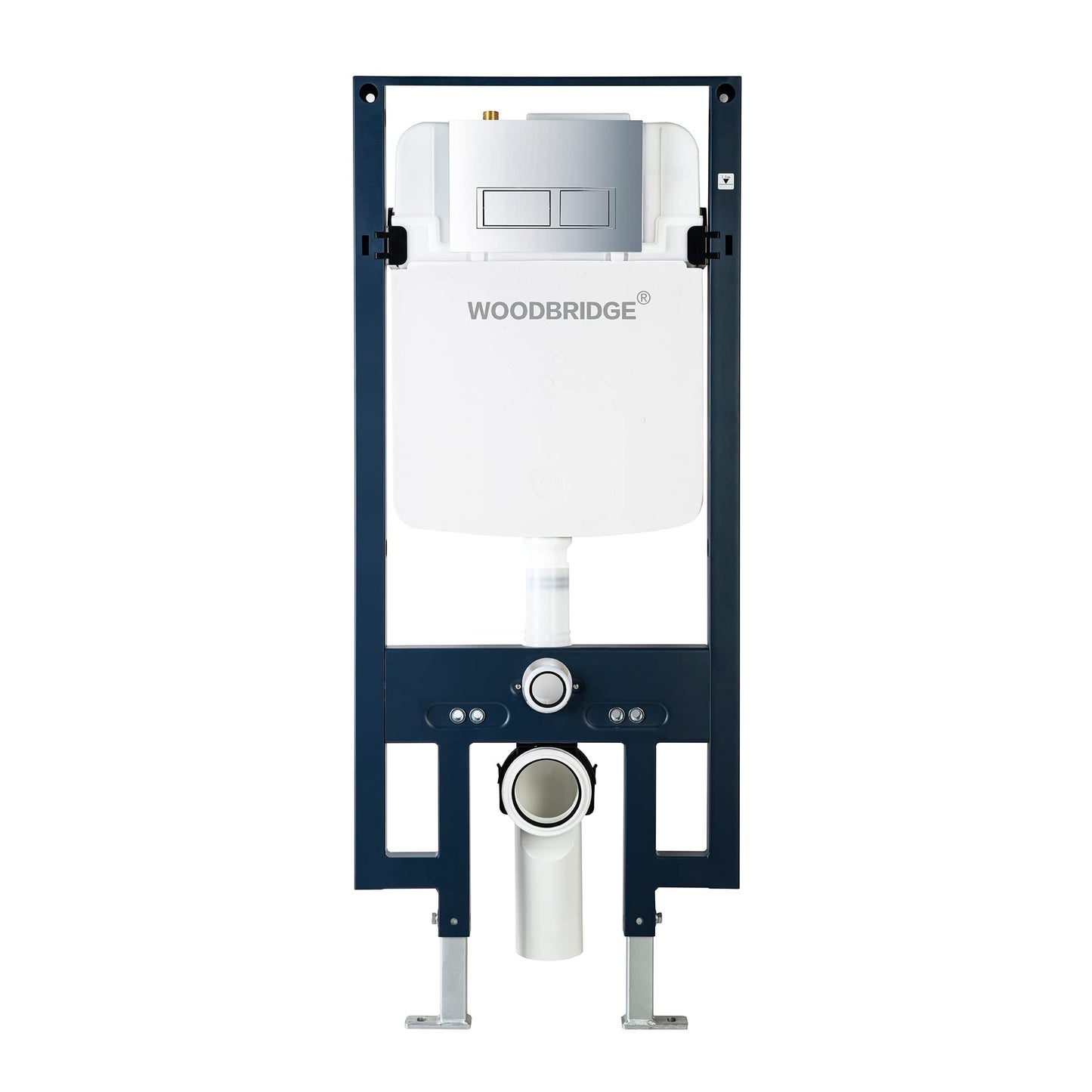 WOODBRIDGE In-Wall Toilet Tank with Polished Chrome Actuator Plate, 0.8 GPF/1.60 GPF Dual Flush,Carrier System for 2 x 4 stud installation, WHTA001