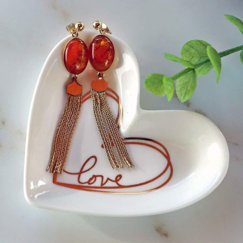 Kate Aspen Shaped Ceramic with Gold Foil Trinket Dish, Love Heart Small, (Pack of 3)