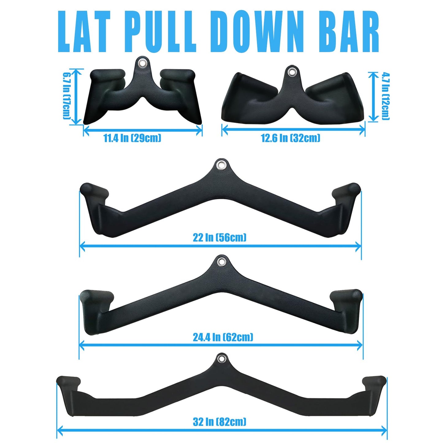 BLUSLM LAT Pulldown Attachments, Cable Machine Attachment,T-bar V-bar, LAT Pull Down Bars, Back Tricep Strength Training Handle for Home Gym Fitness (Style 04)