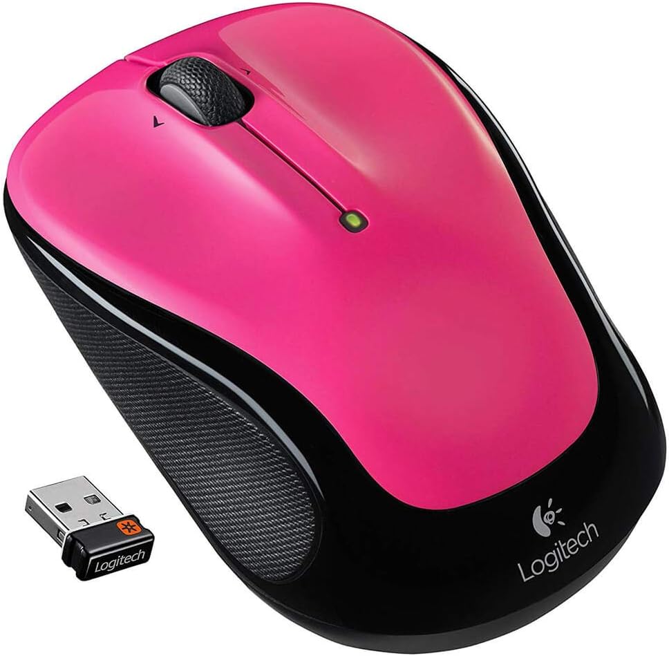 Logitech M325 Wireless Mouse - Brilliant Rose Color for Web Scrolling