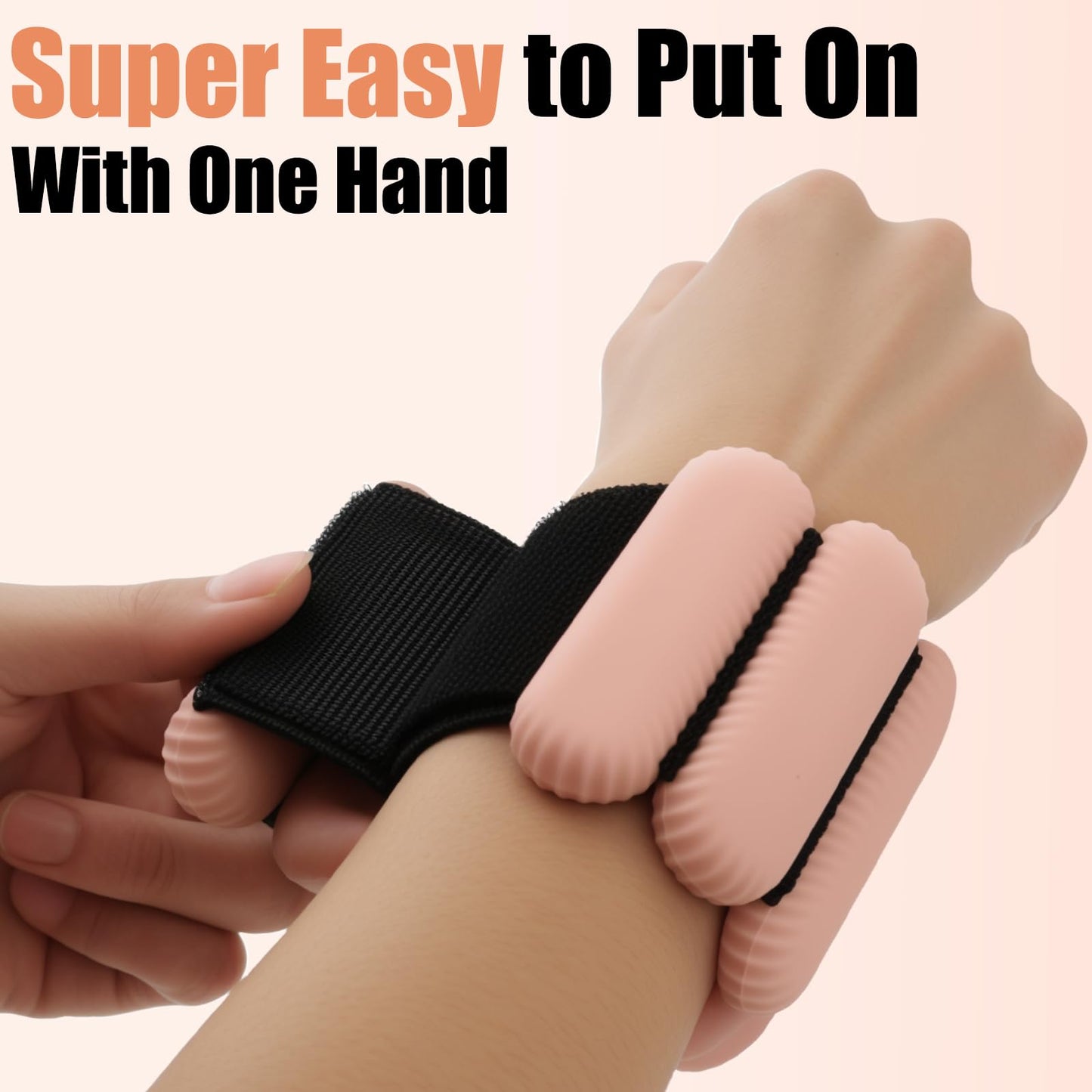 Wrist Weights, Silicone Adjustable Ankle Weights for Women Men - Strengthen Arms and Legs Ideal for for Home Gym Workout, Running, Yoga, Pilates, Barre, Exercise, Strength Training (Natural Flesh Pink, 4 lbs Pair (2 lb Each))