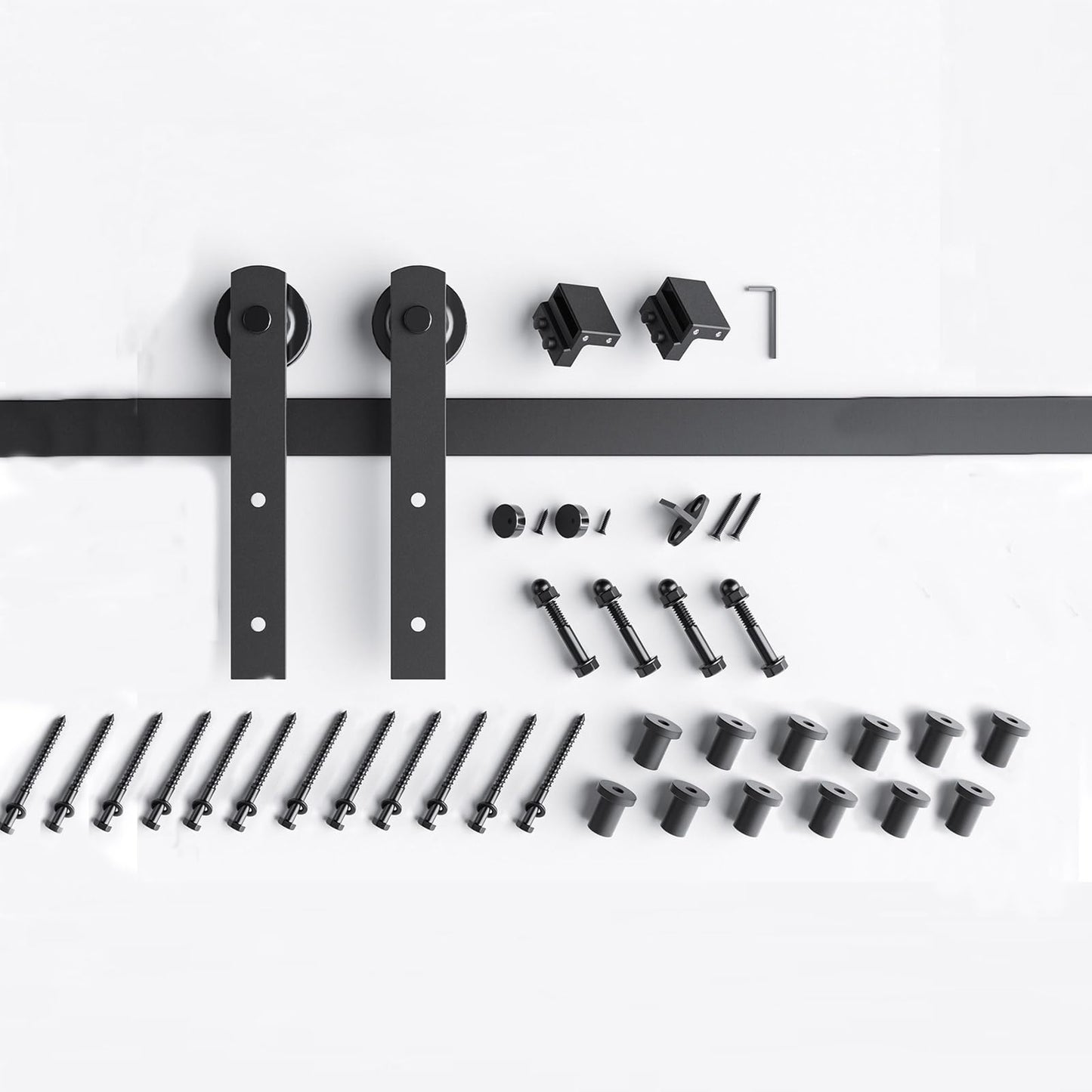 EaseLife 16 FT Sliding Barn Door Hardware Track Kit,Straight Pulley,Slide Smoothly Quietly,Easy Install (16FT Track Kit for 96" Wide Single Door)