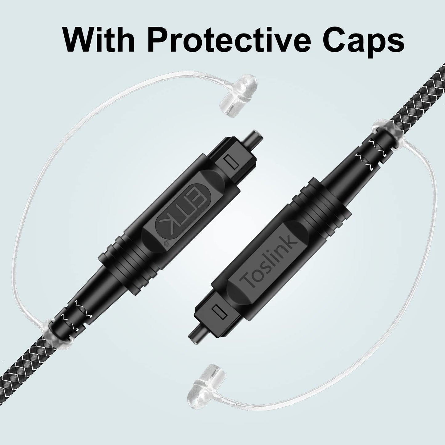[3 Feet/1M] PS4, (Black1) EMK Digital Optical Audio Cable - Slim Nylon Braided Toslink Fiber Optic Cable for Sound Bar