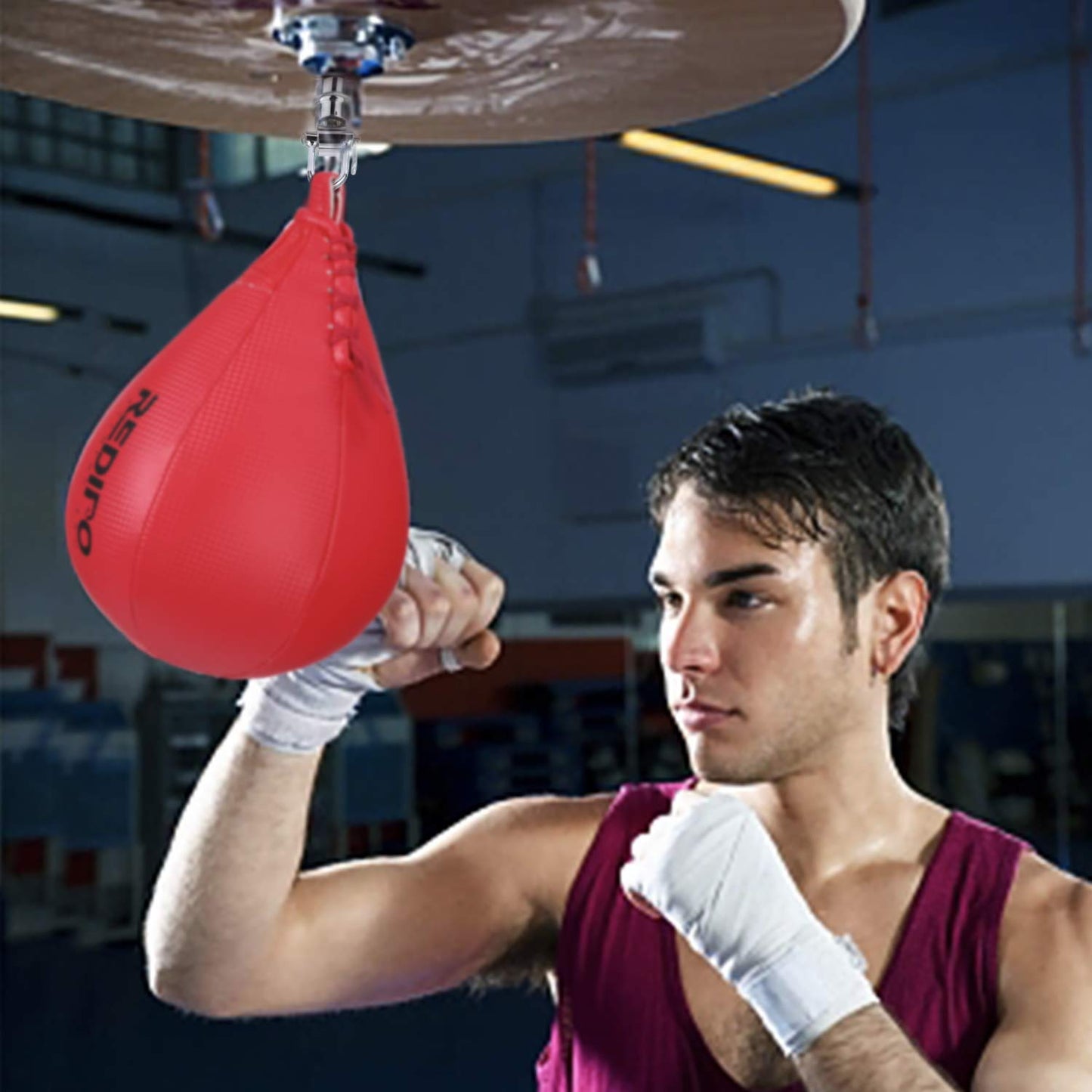 Redipo Boxing Speed Bag - PU Leather Speed Punching Ball - Heavy Duty Hanging Swivel Ball for Gym & MMA Muay Thai Sports Fitness - Punching Dodge Striking Speed Reflex Ball