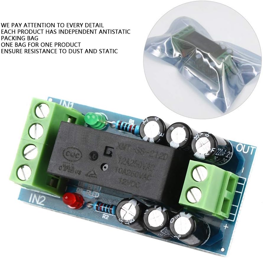 Walfront 12V 12A Power Controller Module Battery Emergency Switch, DC Automatic Power Controller Adapter Storage