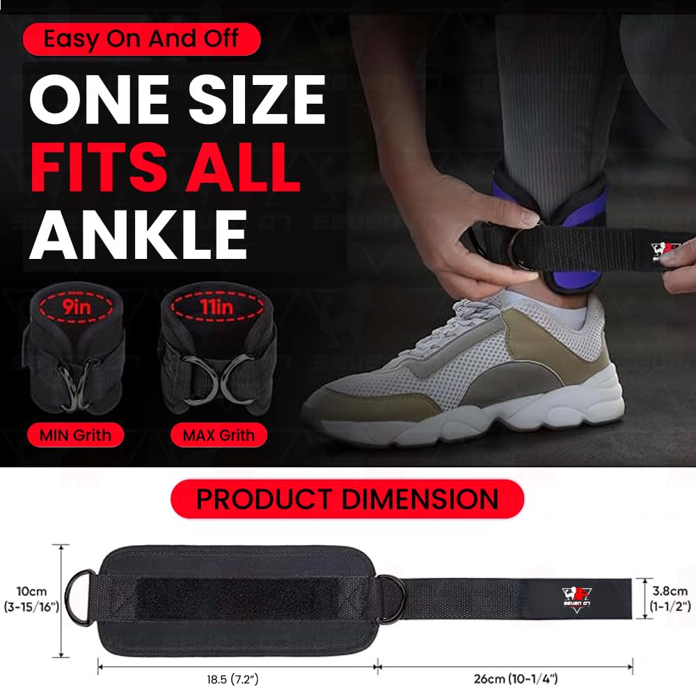 Ankle Straps for Cable Machines, Adjustable Comfort Ankle Cable Attachments for Women & Men, Glute Kickback Ankle Strap for Workout Gym Ankle Cuff Neoprene Padded Durable lifting Straps (Purple)