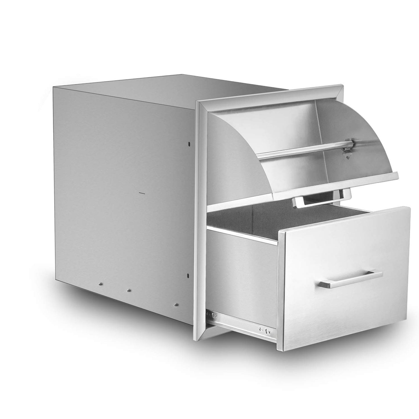 yuxiangBBQ Stainless Steel Paper Towel Holder Double Drawer 17W21H21D Works with Your Grilling or Prep Zones for Easy & Quick Cleanup