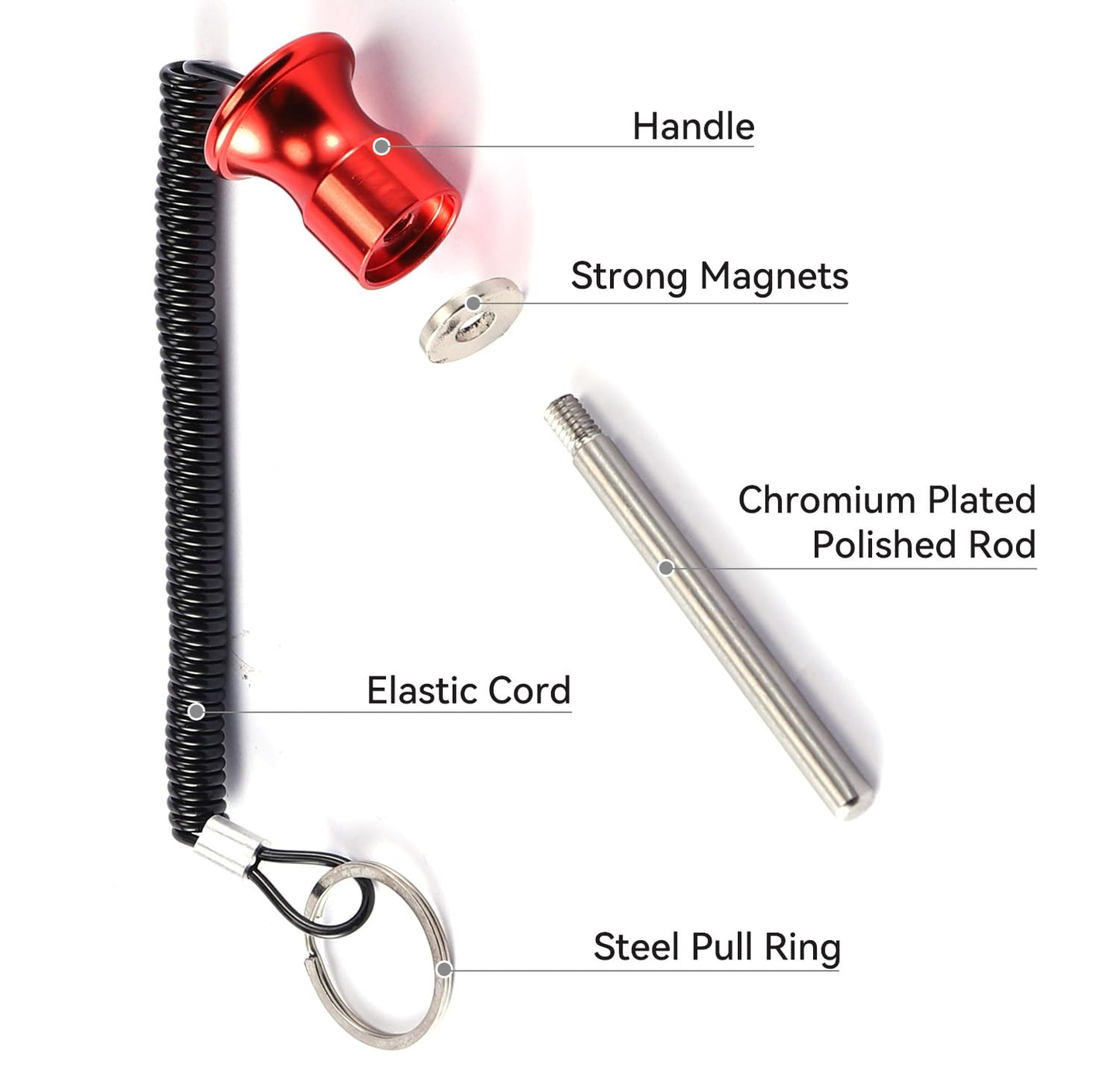 Gym Pin, Weight Stack Pin, Magnetic Weights Pin, Universal Magnetic Weight Pin with Pull Rope, Gym Pins for Weight Stack, Home Gym Parts, Exercise Machine Parts & Accessorie (Red *2)