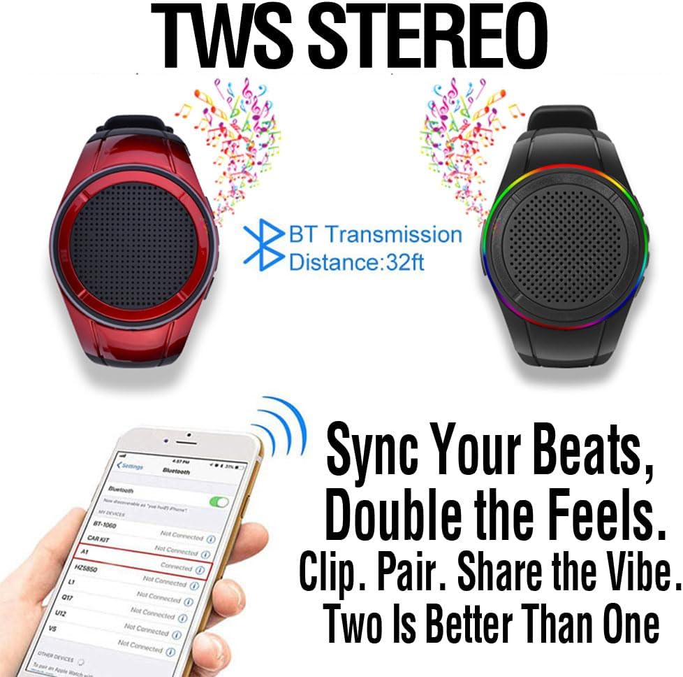 Frewico X10 MP3 Wearable Portable Waterproof Bluetooth Speaker Watch Clip Speaker Player Handsfree Clear Call