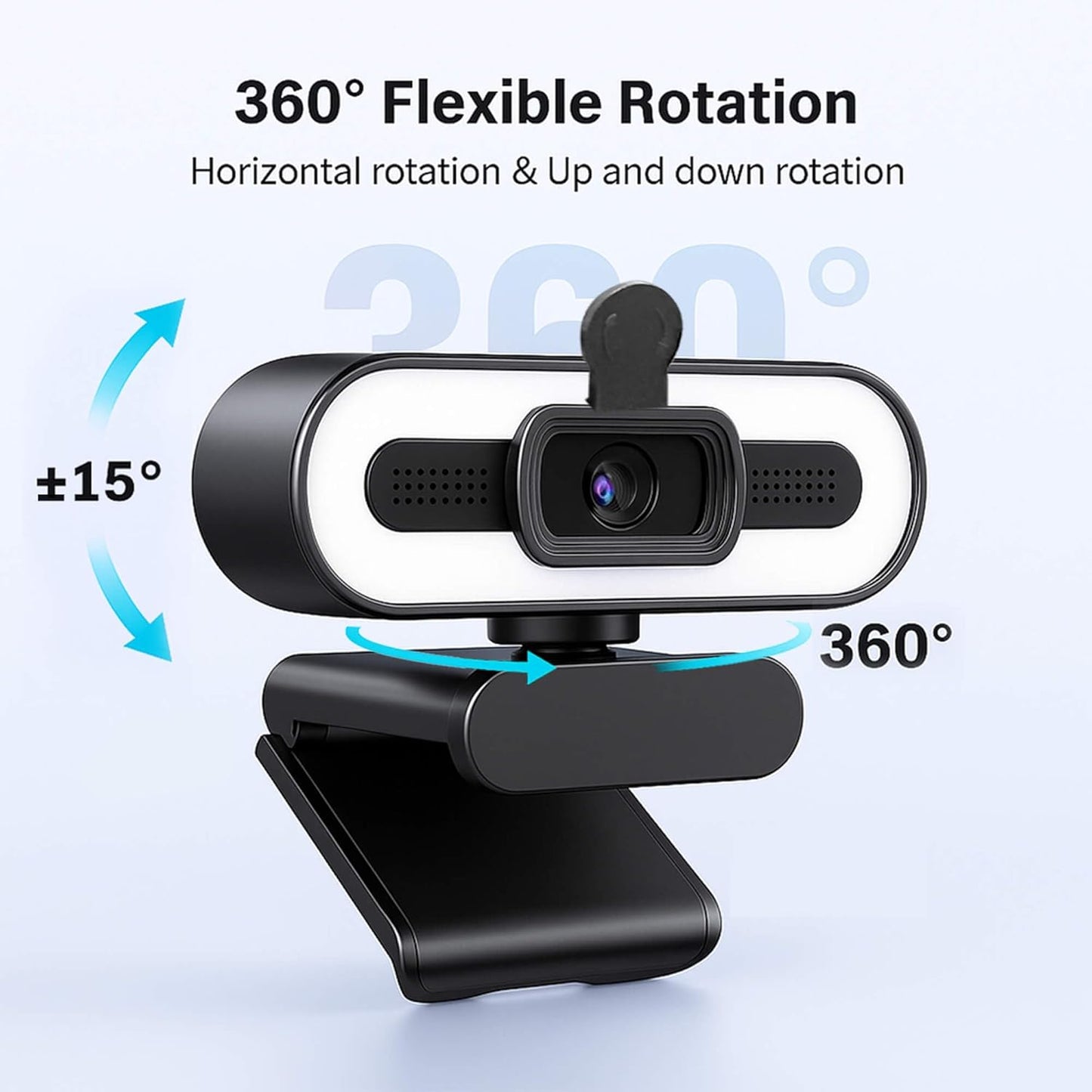 Generic 2K USB Webcam with Light for PC Laptop Computer Desktop MacBook