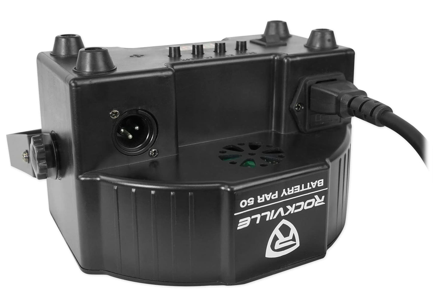Rockville Battery PAR Pack 50 Black - 10 Pack Rechargeable RGB LED Par Lights with Case, Wireless DMX, 10Hr Battery, Event Stage Lighting