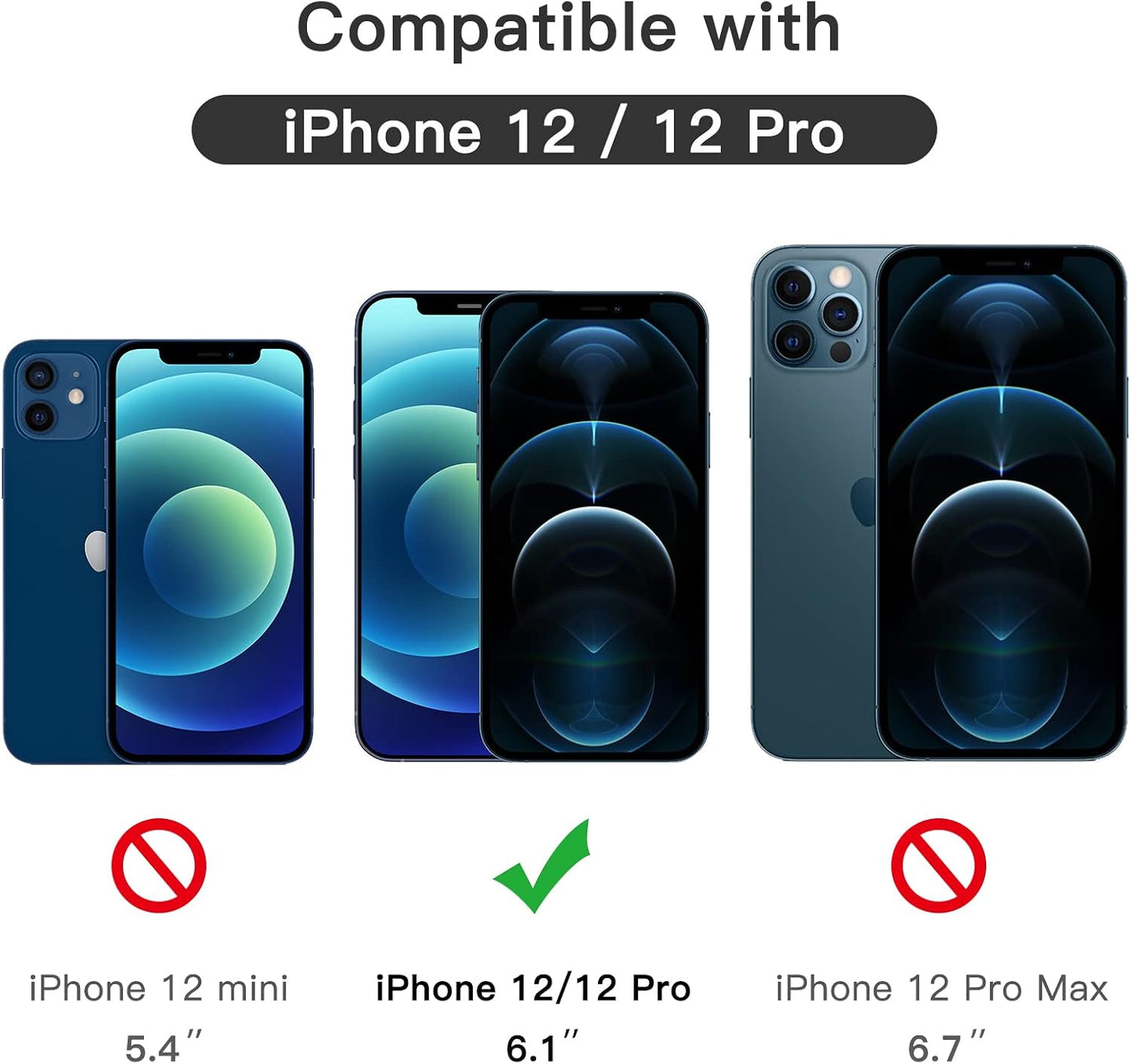 12/12 6.1-Inch, 9H 3-Pack JETech Full Coverage Screen Protector for iPhone Pro Tempered Glass Film Case-Friendly, HD