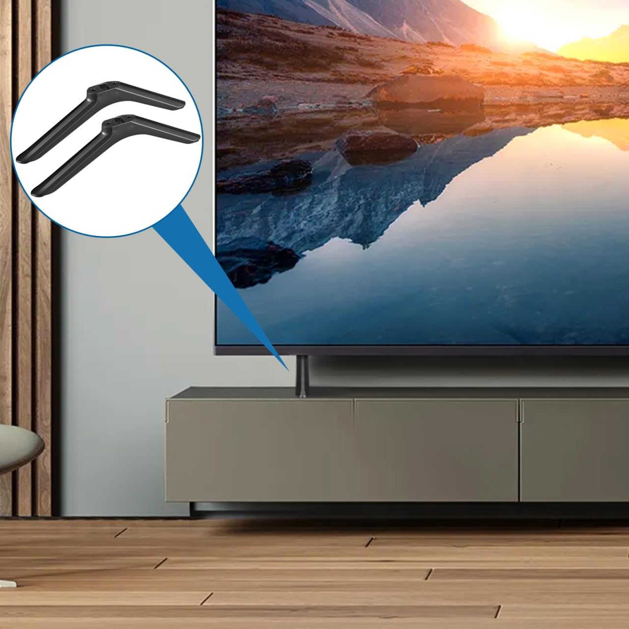 32 Inch Cabilock Universal Tv Stand Replacement Legs with Screws Non-Slip Base for Tvs LCD Led Smart Tv Pedestal Mount