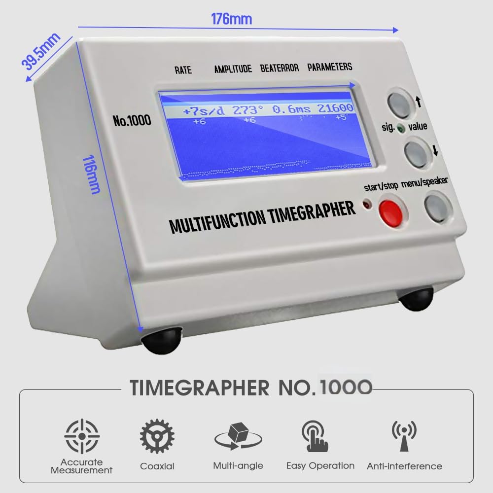 SWANSOFT Timegrapher No.1000, Multifunctional Watch Tester, Watch Timing Machine for Watchmaker, Watch Enthusiast, Calibration Tool for Mechanical Watches