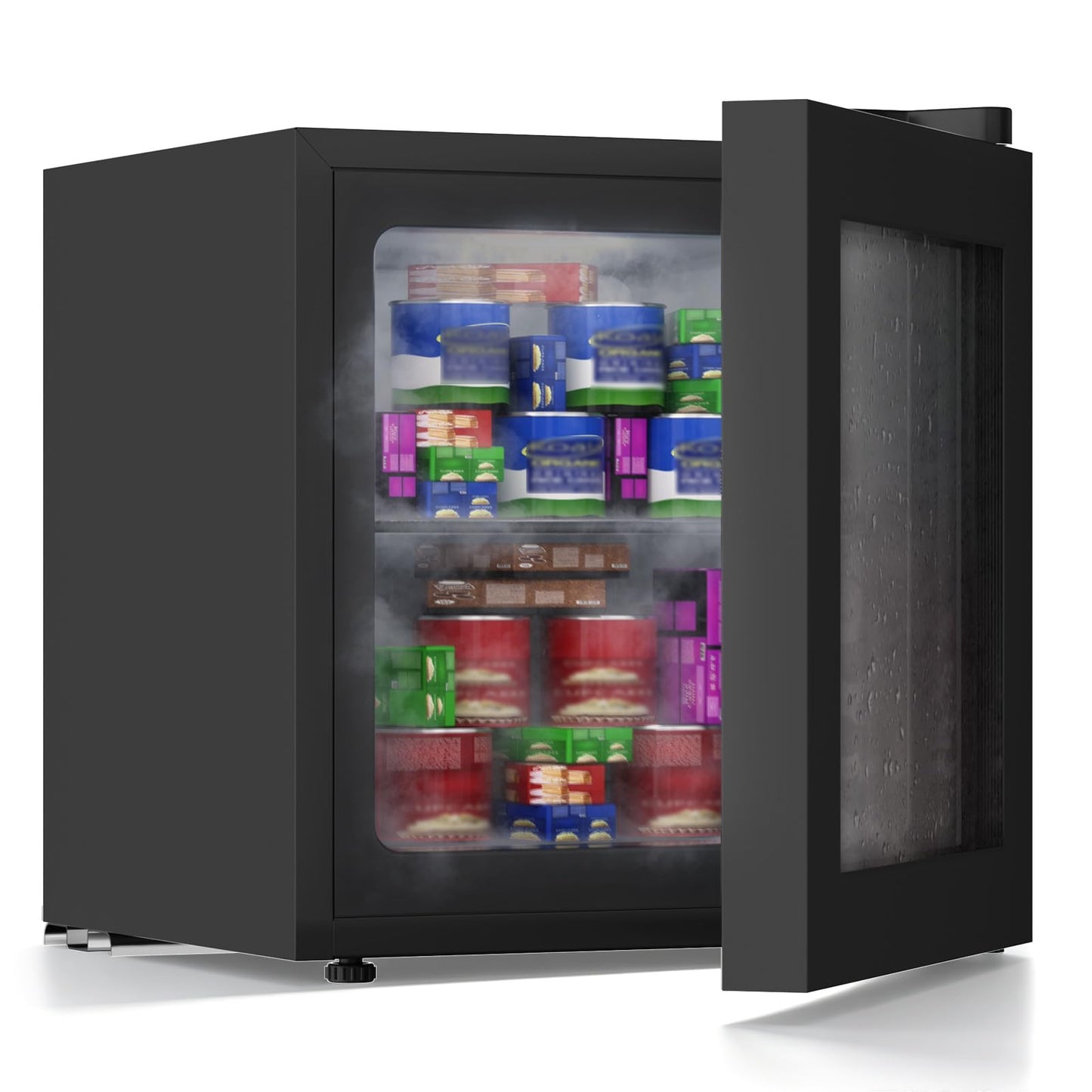 COWSAR Mini Upright Freezer Countertop, 1.2 Cu.ft Compact Display Freezer with Glass Door, 7 Adjustable Temperature Settings (-18 to -10℉), Quiet & Energy-Efficient