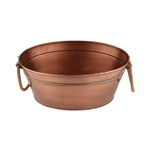 G.E.T. BT-1712-ACPR Copper Beverage Tub with Rope Handles, 3 Gallon