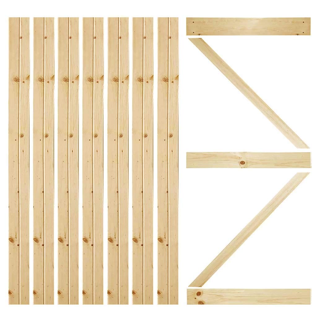 Kimberly Bay K-Bar Solid Pine Core Unfinished Interior Barn Door Slab DIY Kit 83.5 in. x 36 in.