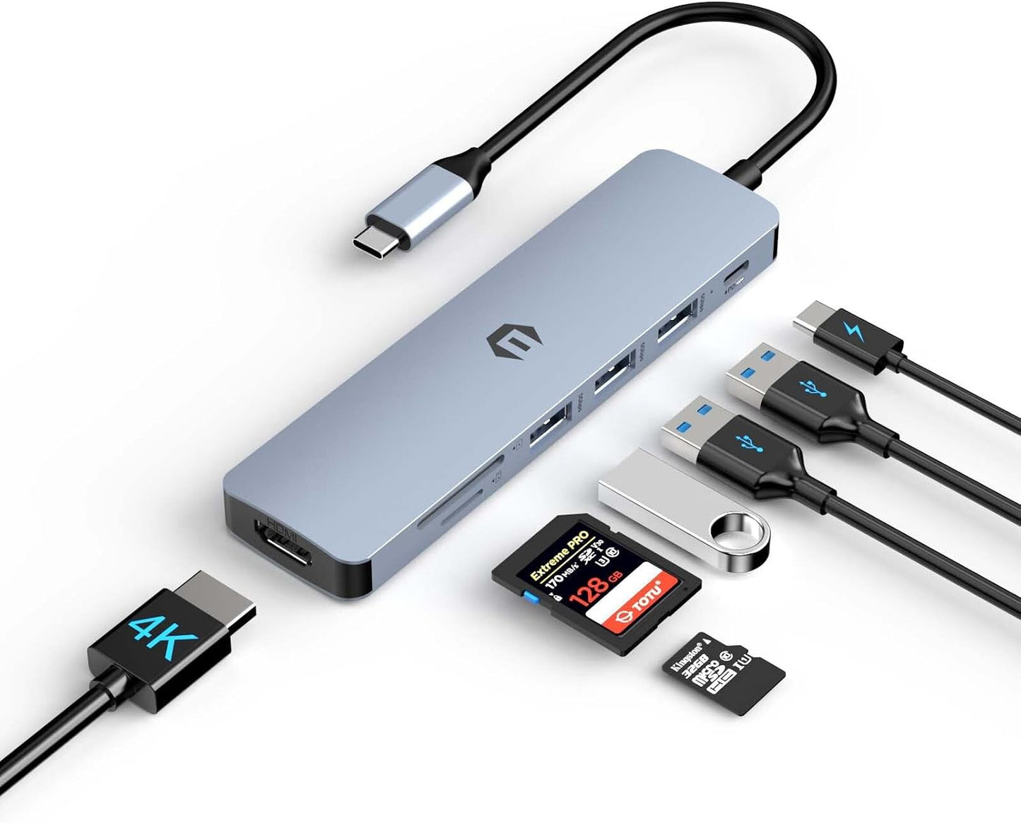SUTOUG 7-in-1 100W 3 3.0 Docking Station, USB C Hub Multiport Adapter with HDMI, PD Charging Port, SD/TF Dock, USB