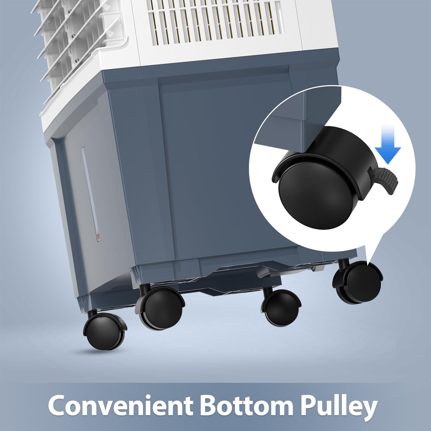 Evaporative Air Cooler with 4 Ice Box, 1800 CFM Portable Air Cooling Fan with 5.3 Gallon Water Tank, 120°Oscillation, Remote, 12H Timer, Removable Cooler Tower Fan with 3 Speeds for Bedroom Office