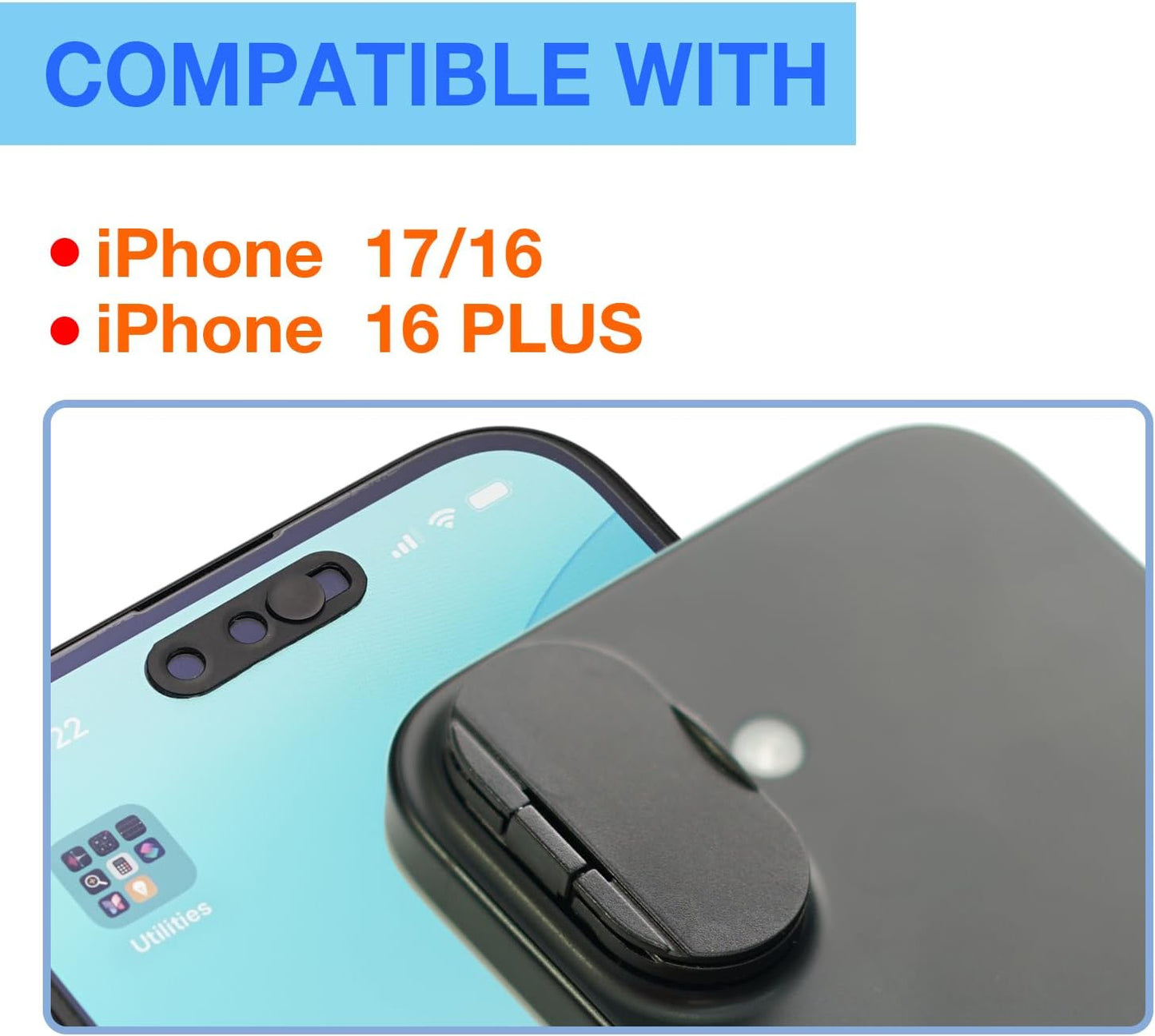 16/17 Security(2 Pack) Privacy Cover Compatible for iPhone |with Front Camera Cover,Protect Privacy and Security
