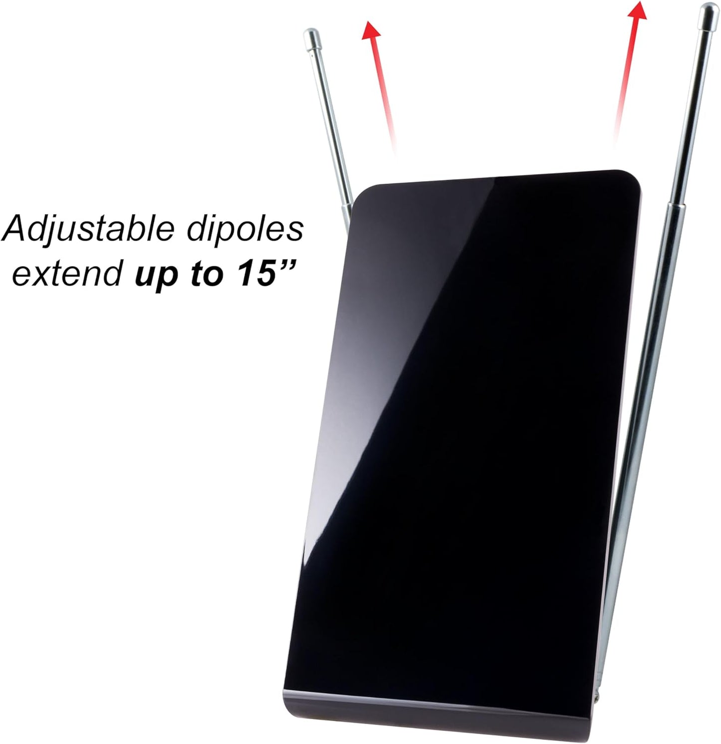 GE 4K 1080P 5ft 33681 Flat Panel Indoor HD Digital TV Antenna, Long Ran Smart TV Antenna, Supports HD Smart TV VHF UHF