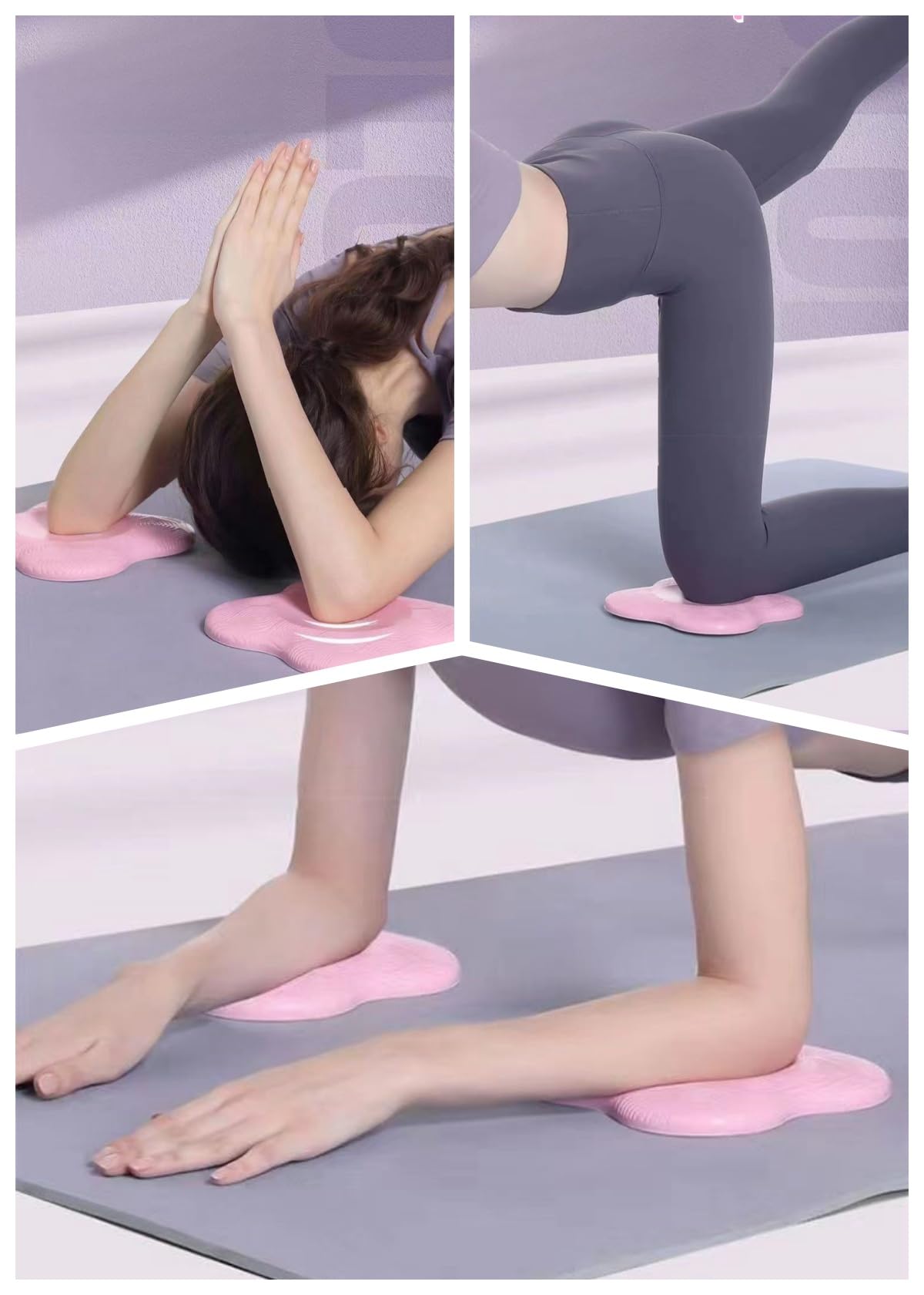 Yoga Knee Pad Cushion,Yoga Wrist Support ， Workout Knee Pads，Knee Mat for Exercise（2PC） (Purple)