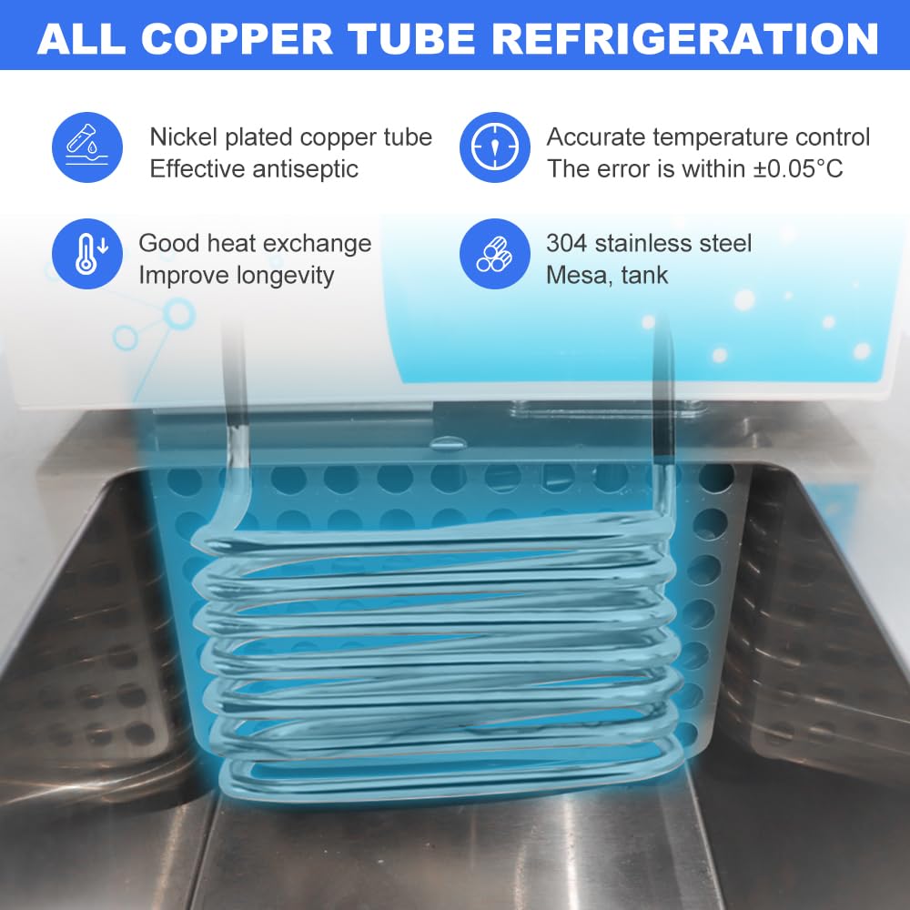 US In Stock -40℃ ~100℃ Laboratory Chiller Circulator 6L Chiller Lab Low Temperature Cooling Liquid Circulator Pump Chiller Lab Recirculating Chiller Water Bath Recirculating Water Cooling Chiller,110V